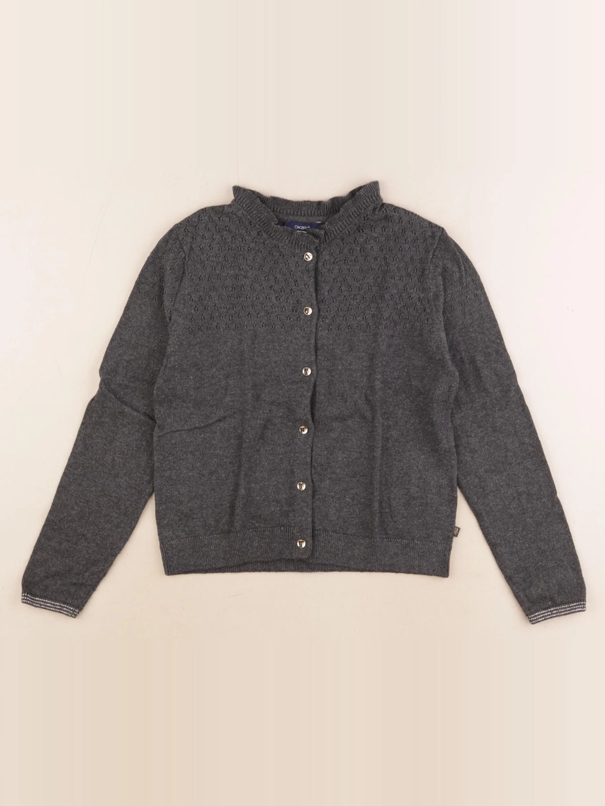Okaidi - gilet gris - 8 ans
