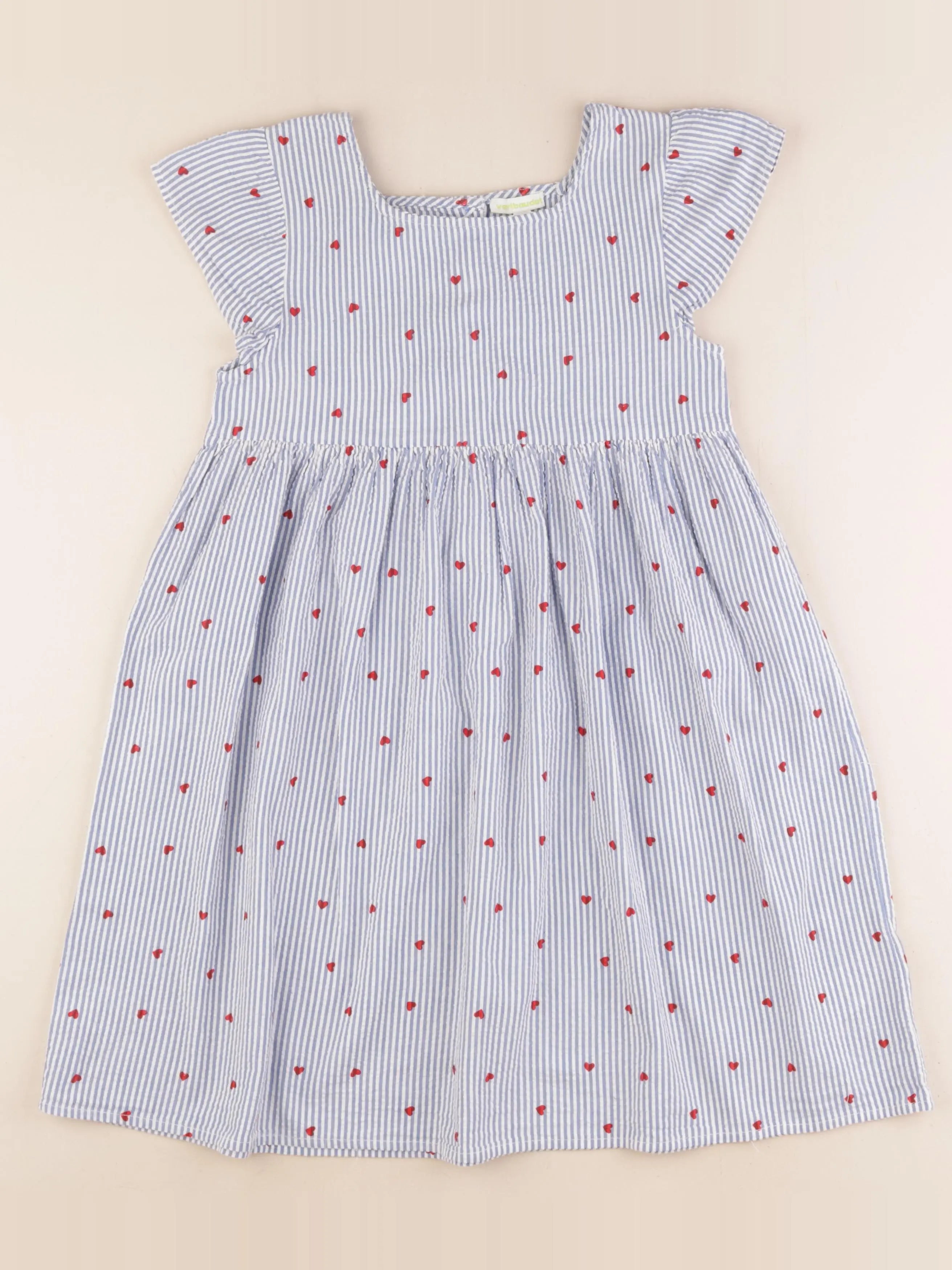 Vertbaudet - robe bleu, blanc - 10 ans