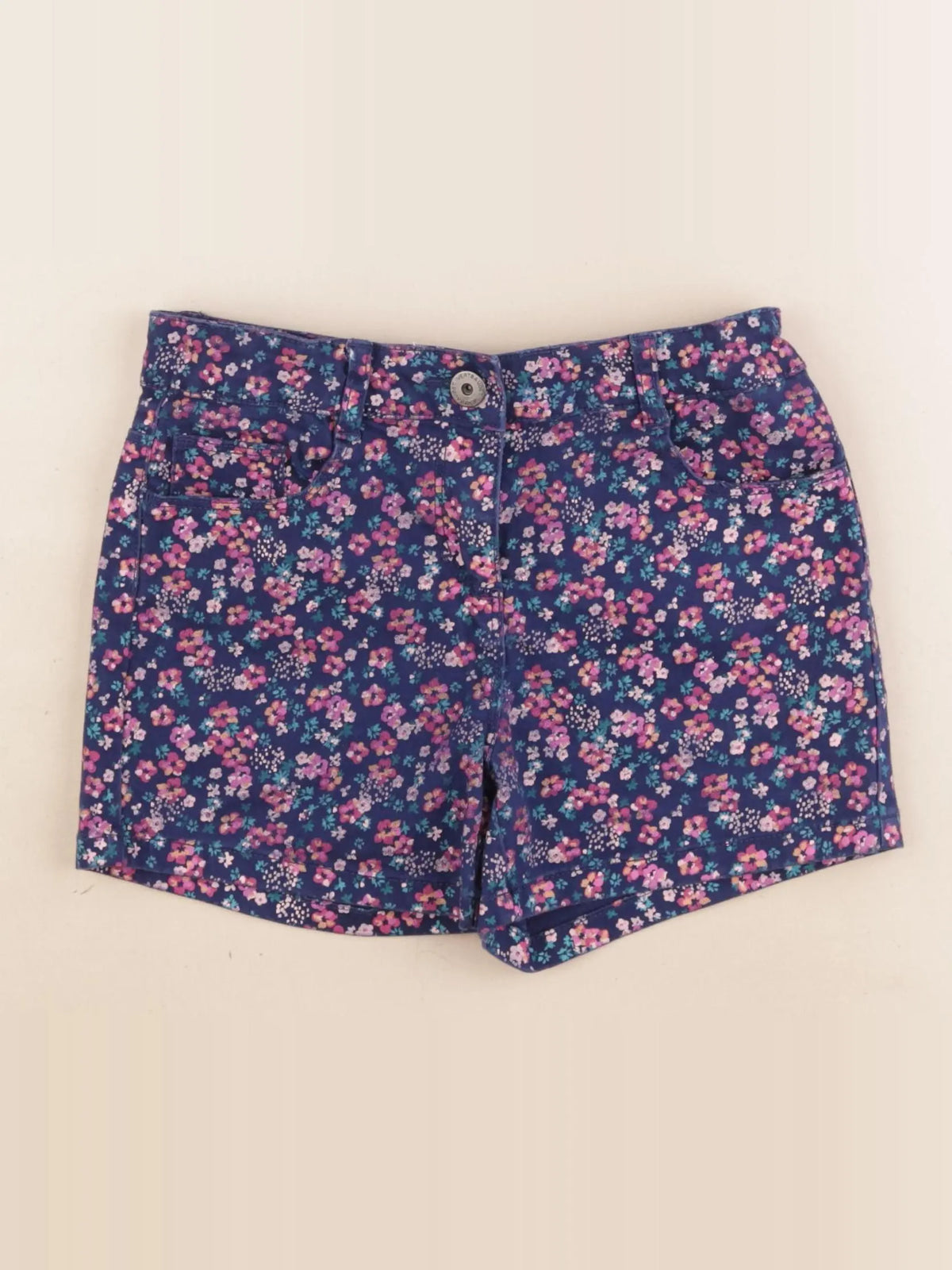 Vertbaudet - short bleu, rose - 9 ans