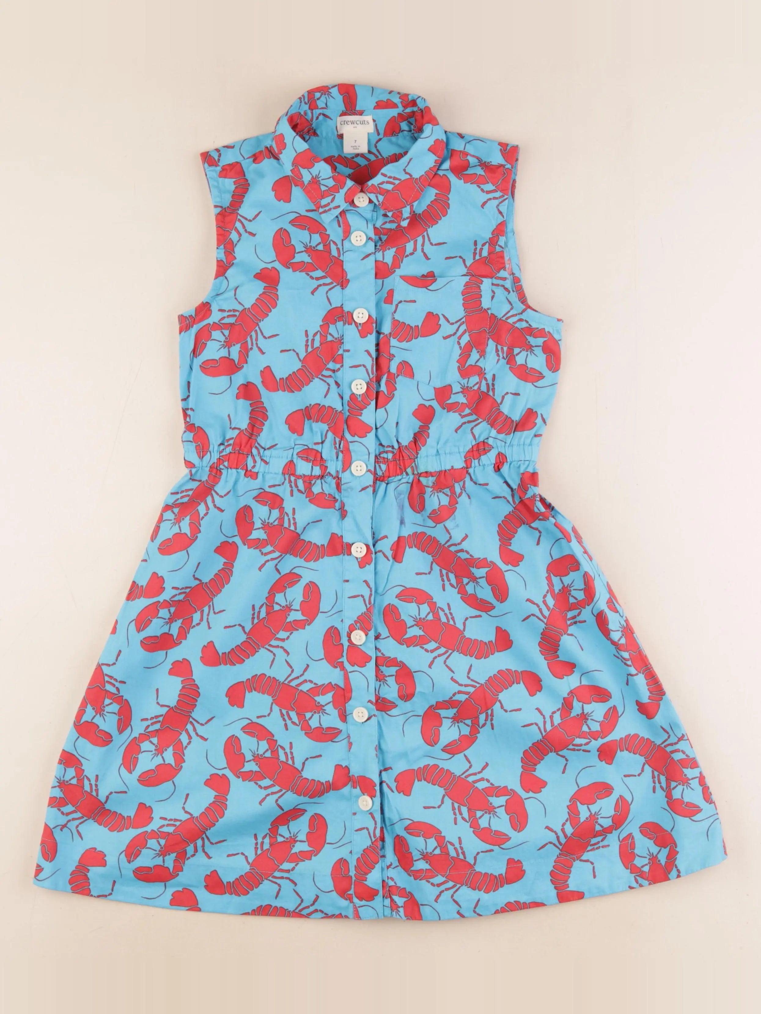 Crewcuts - robe bleu, rouge - 7 ans