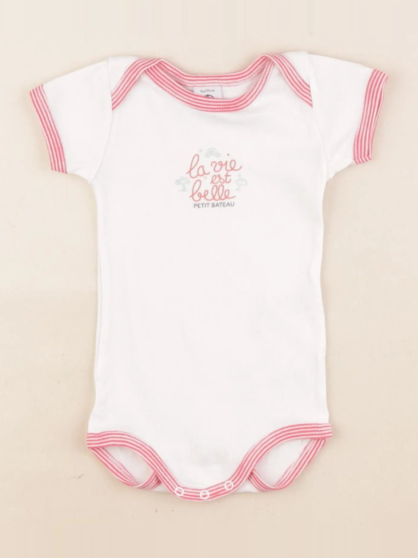 Petit Bateau - body blanc - 9 mois