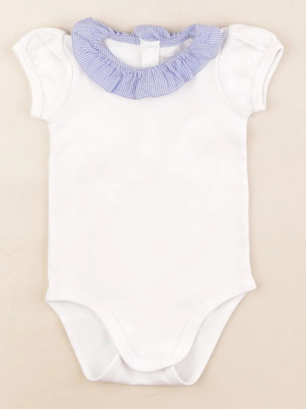 Jacadi - body à col blanc, bleu - 6 mois