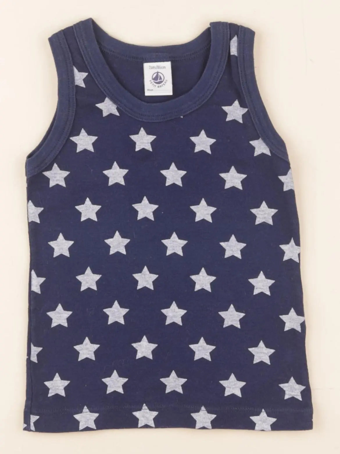 Petit Bateau - maillot de corps bleu - 2 ans