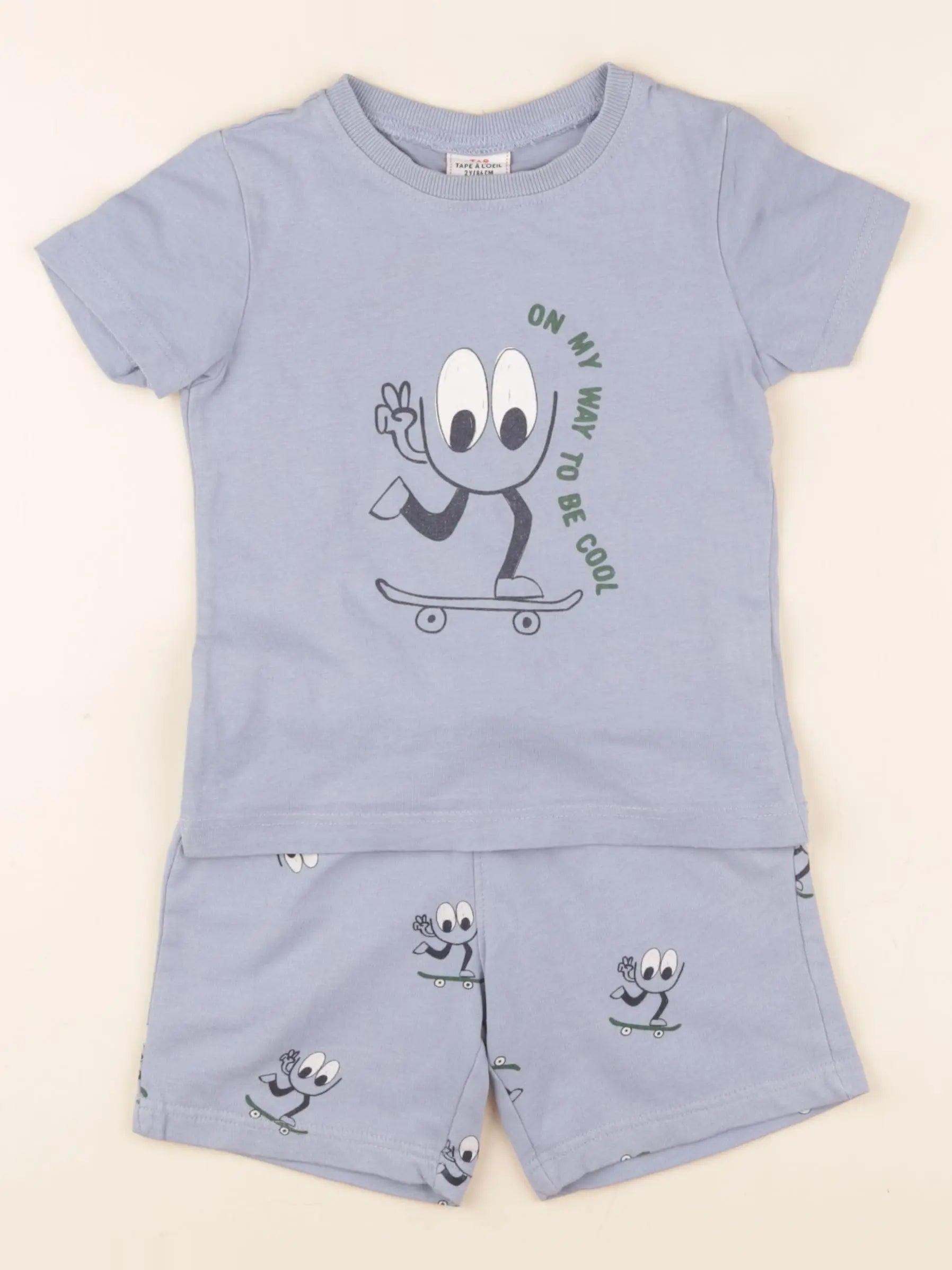 Tape à l'oeil - pyjama coton bleu - 2 ans