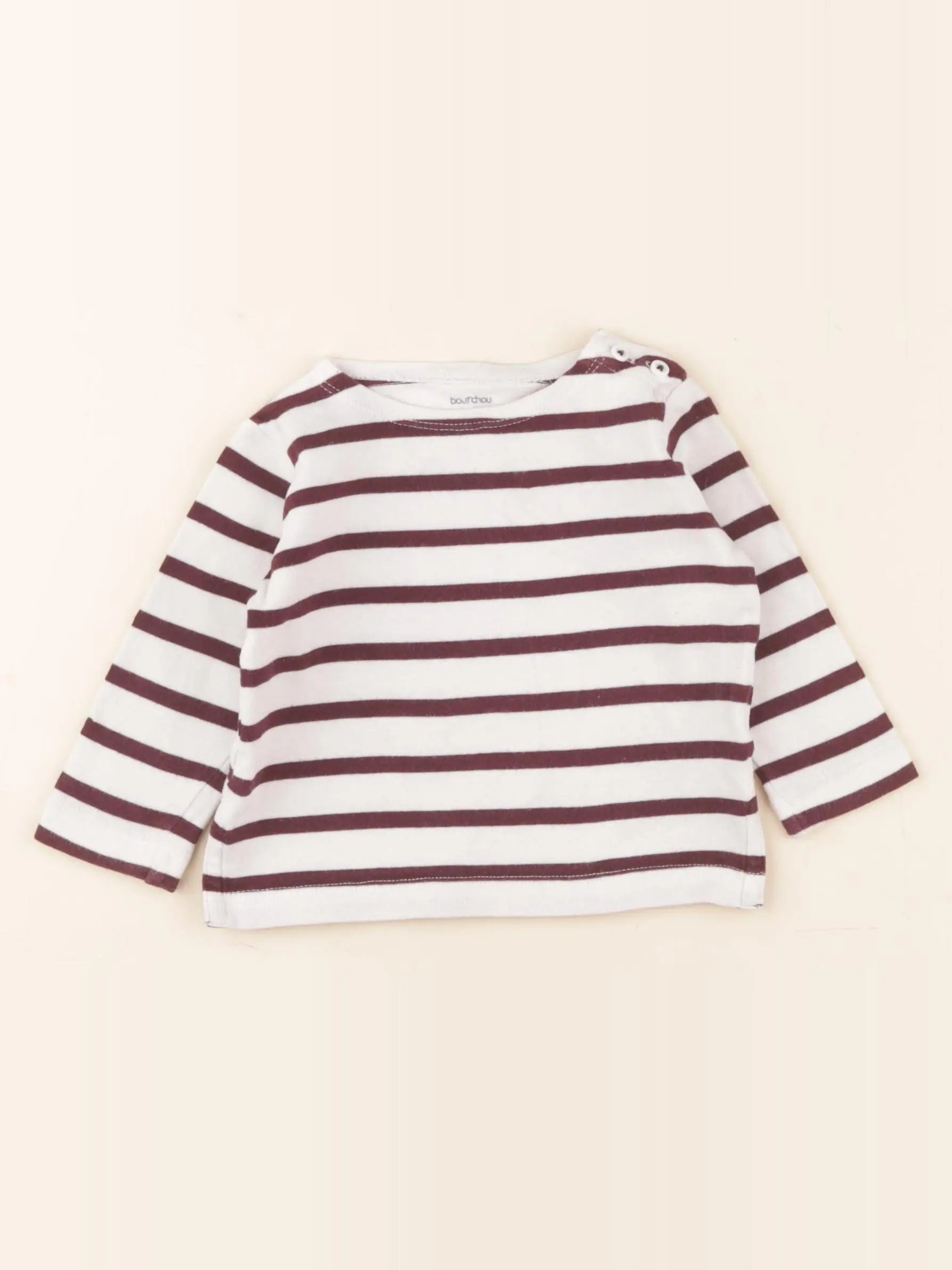 Boutchou - tee-shirt blanc, marron - 6 mois