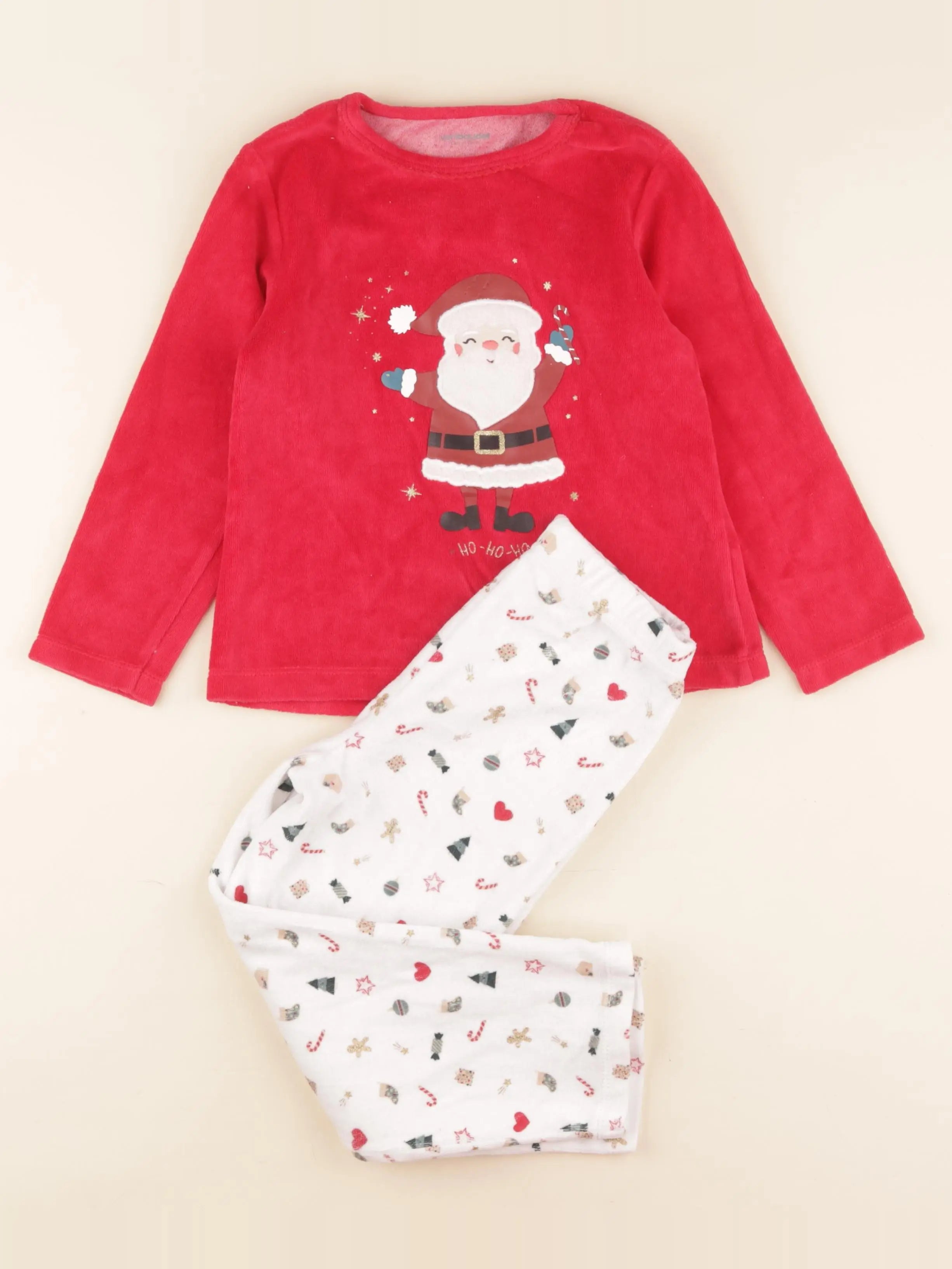 Vertbaudet - pyjama velours multicolore - 5 ans