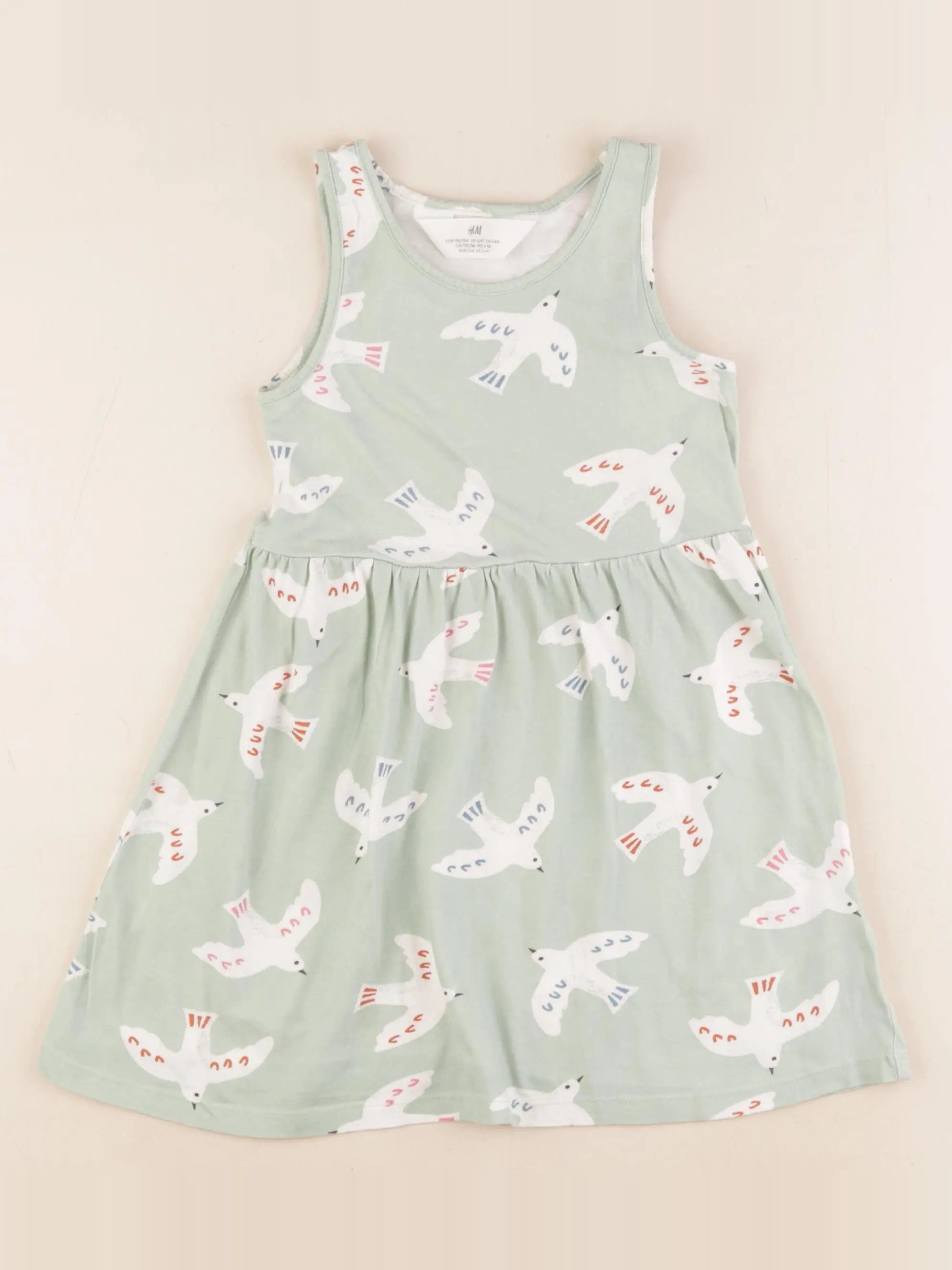 H&M - robe vert - 2/4 ans