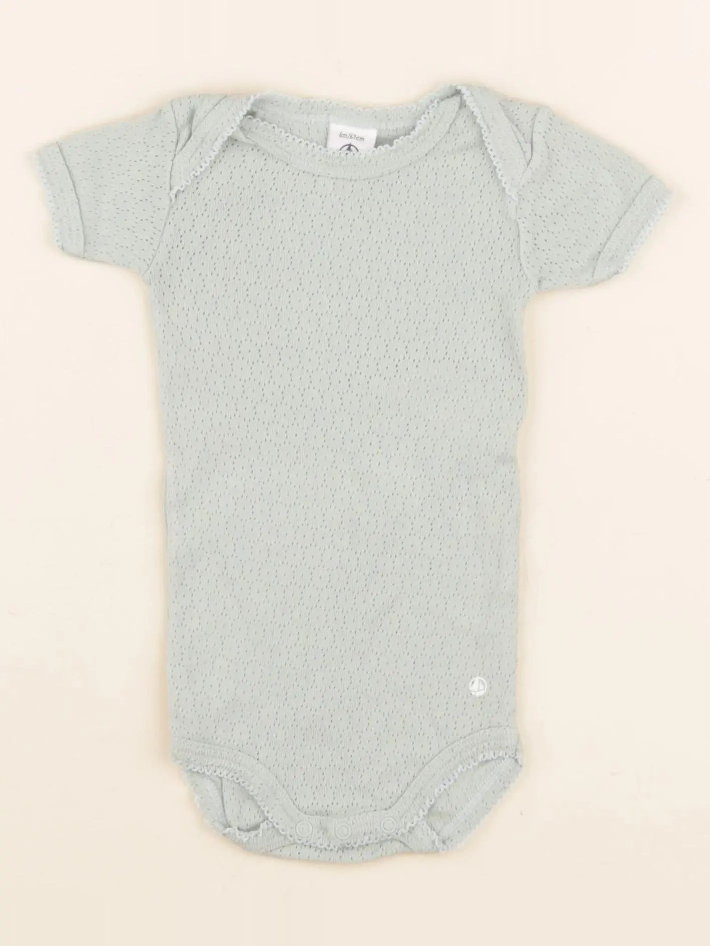 Petit Bateau - body vert - 6 mois