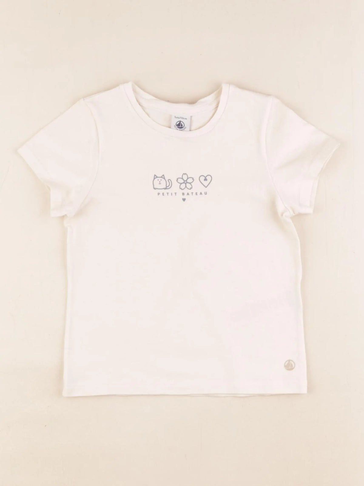 Petit Bateau - tee-shirt blanc - 5 ans