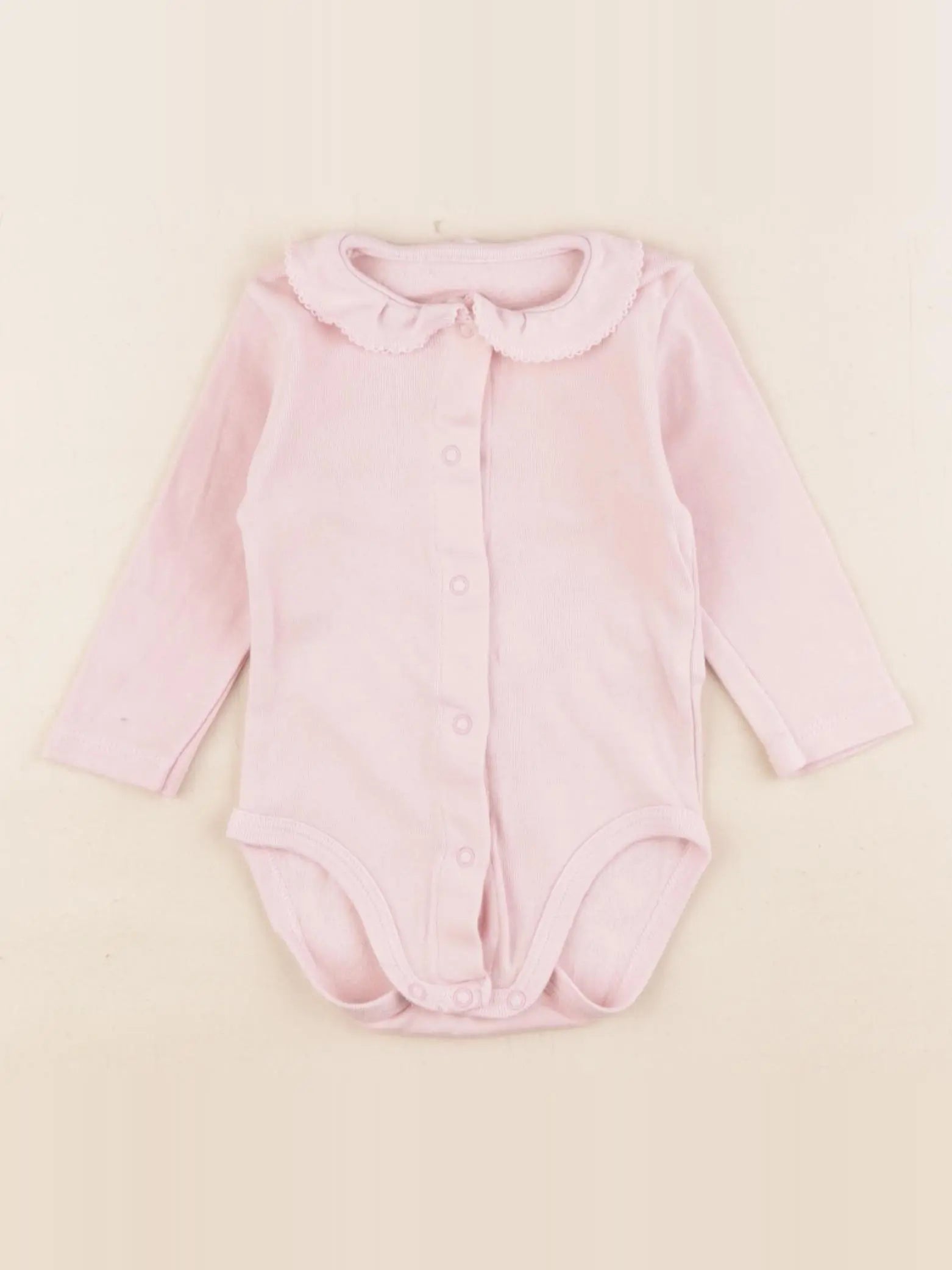 Petit Bateau - body à col rose - 3 mois
