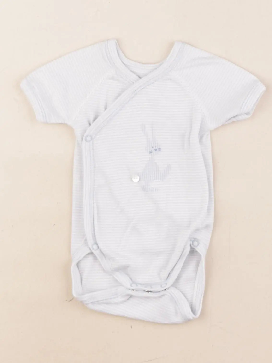 Petit Bateau - body bleu, blanc - 1 mois