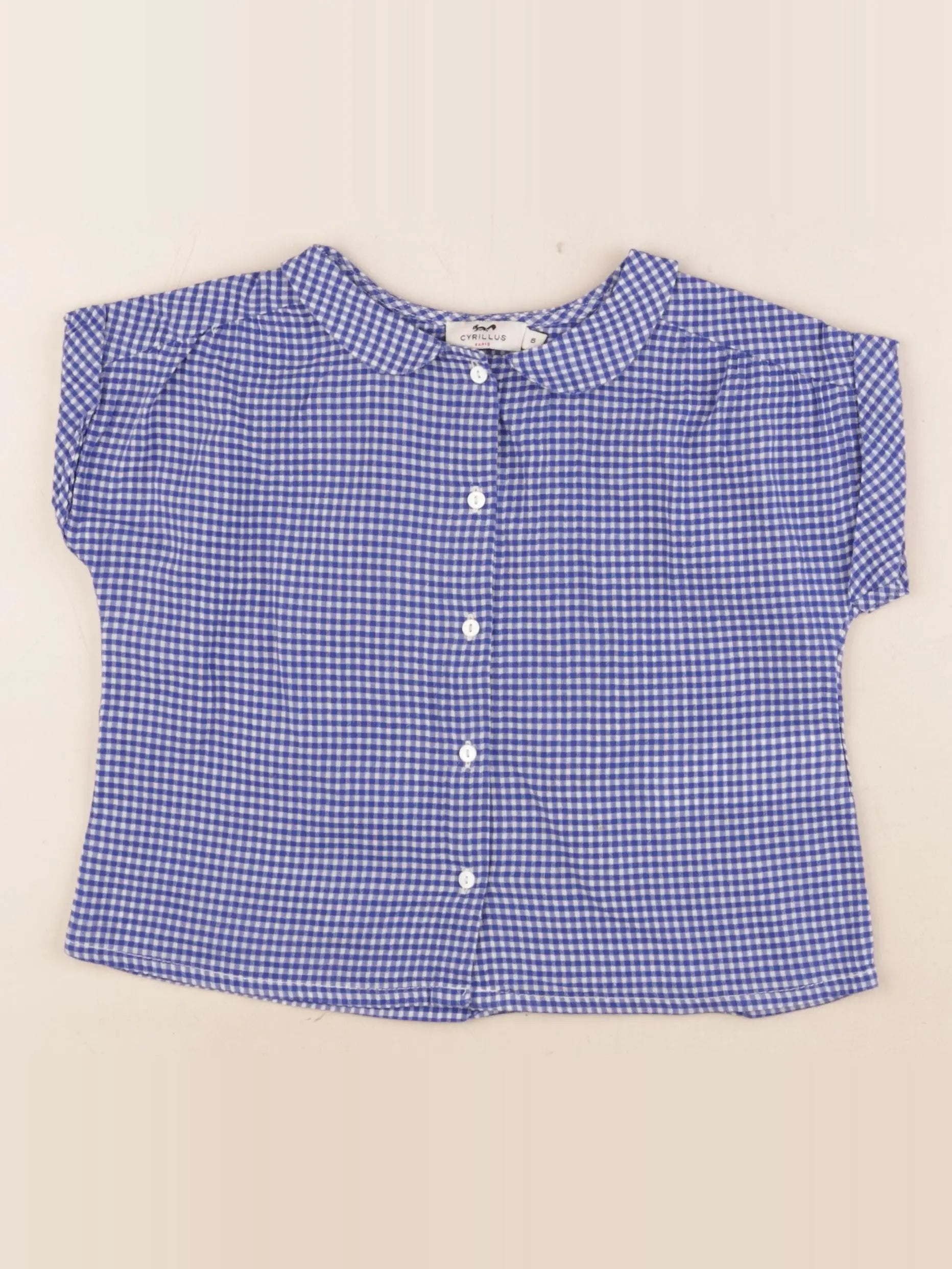 Cyrillus - blouse bleu, blanc - 6 ans