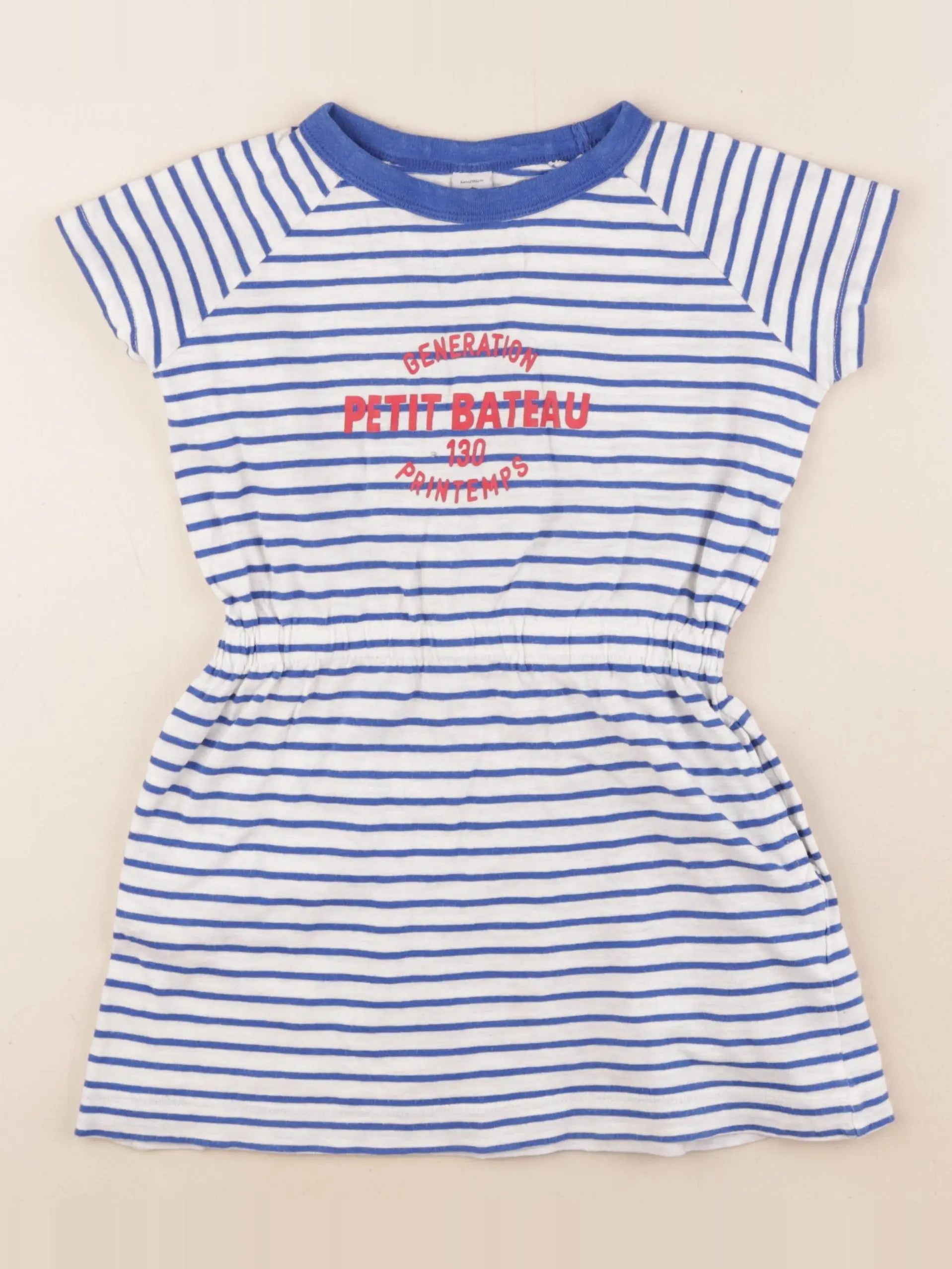 Petit Bateau - robe blanc, bleu - 6 ans