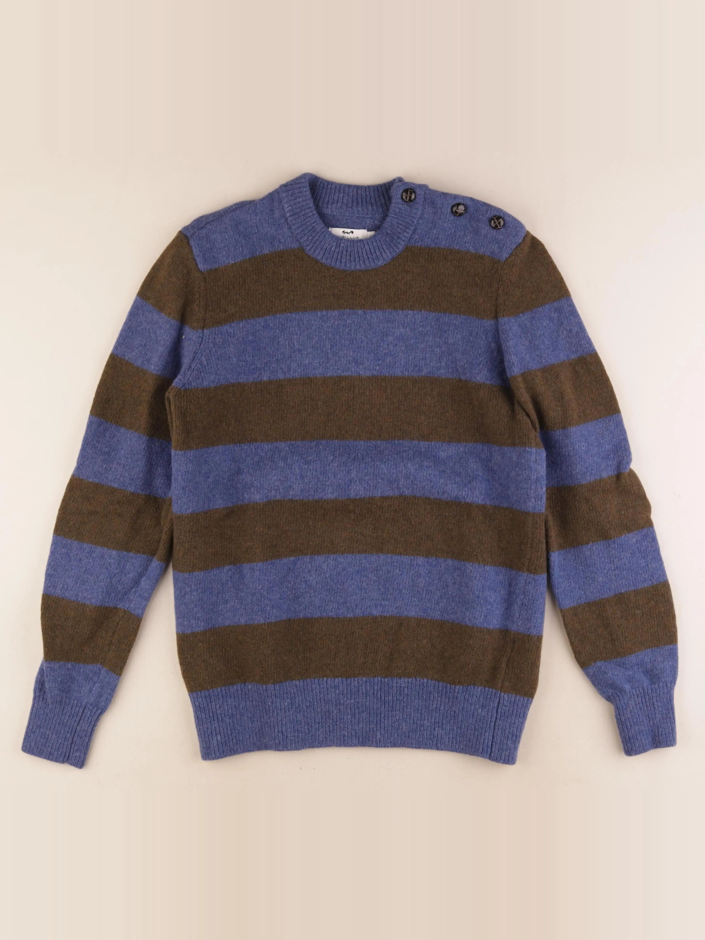 Cyrillus - pull bleu, marron - 14 ans