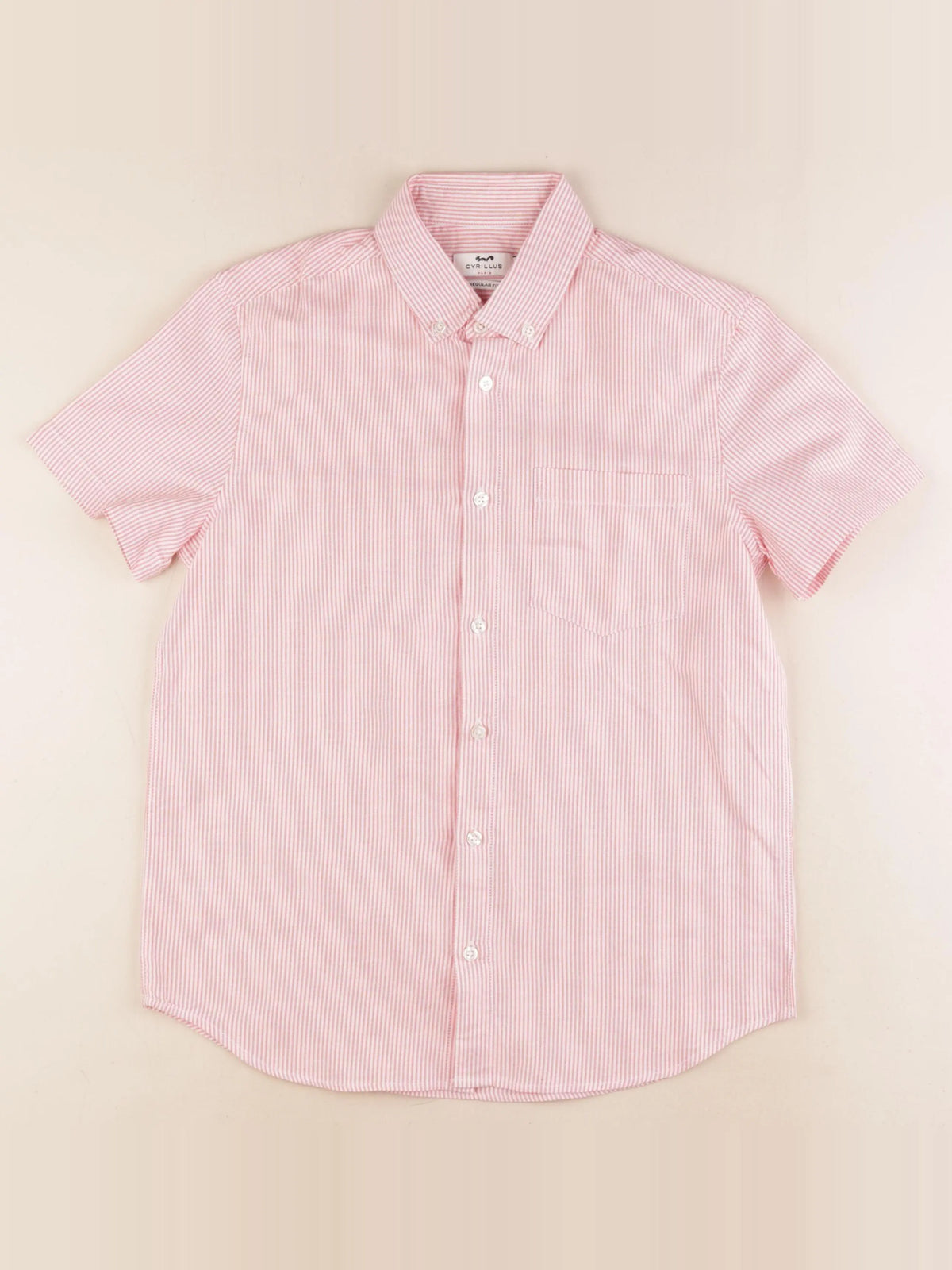 Cyrillus - chemise blanc, orange - 14 ans