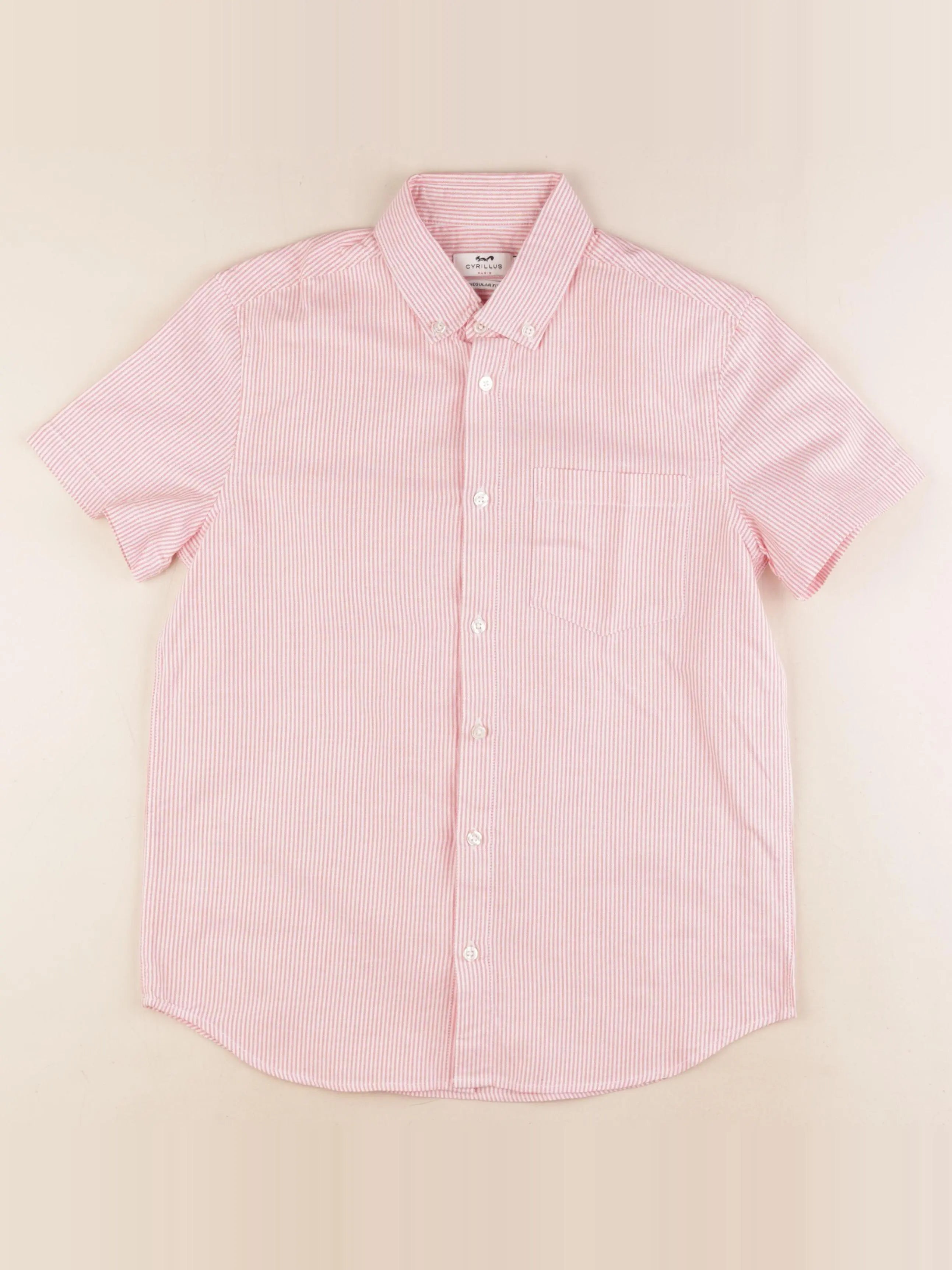 Cyrillus - chemise blanc, orange - 14 ans