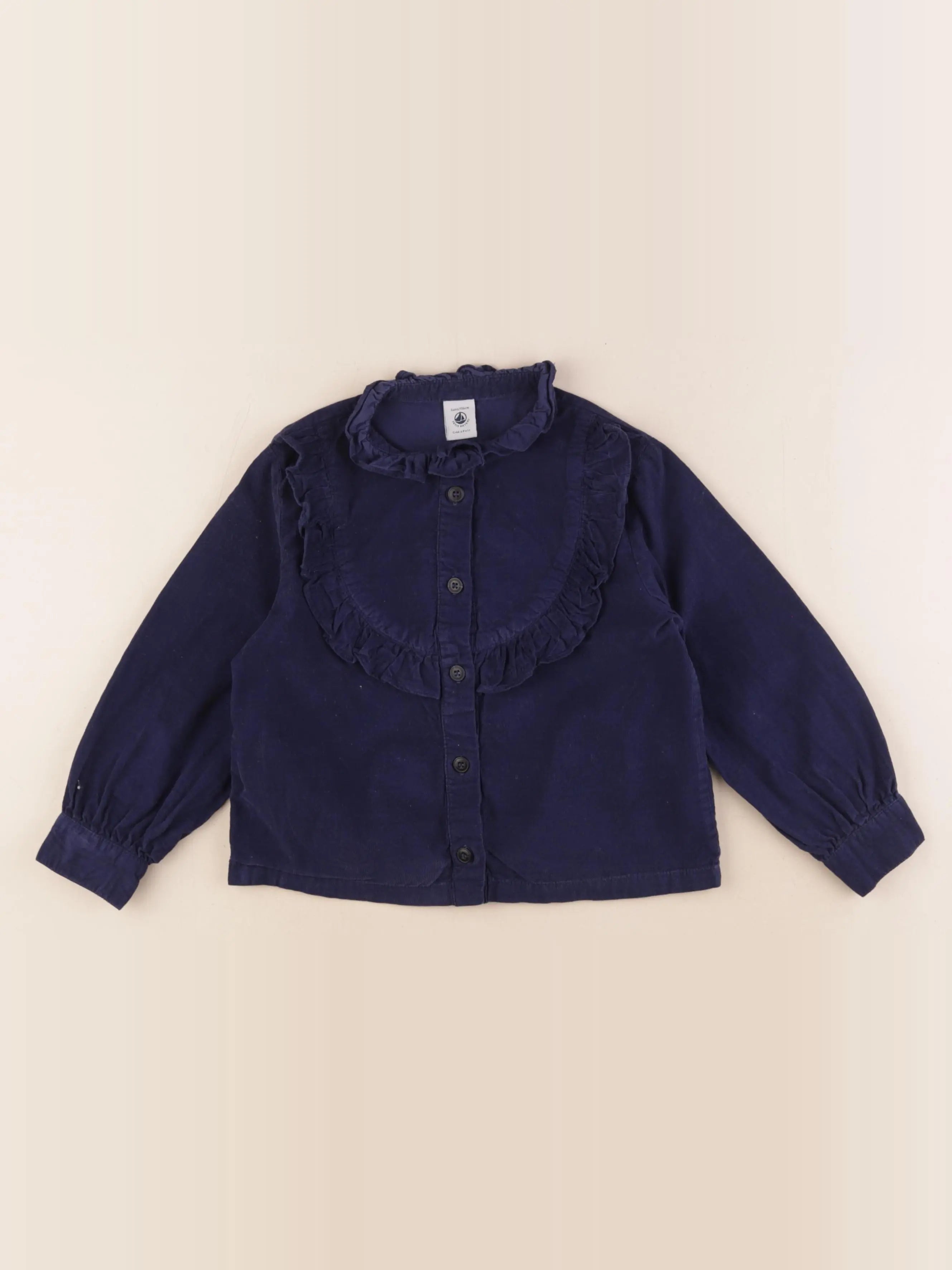 Petit Bateau - chemise bleu - 6 ans