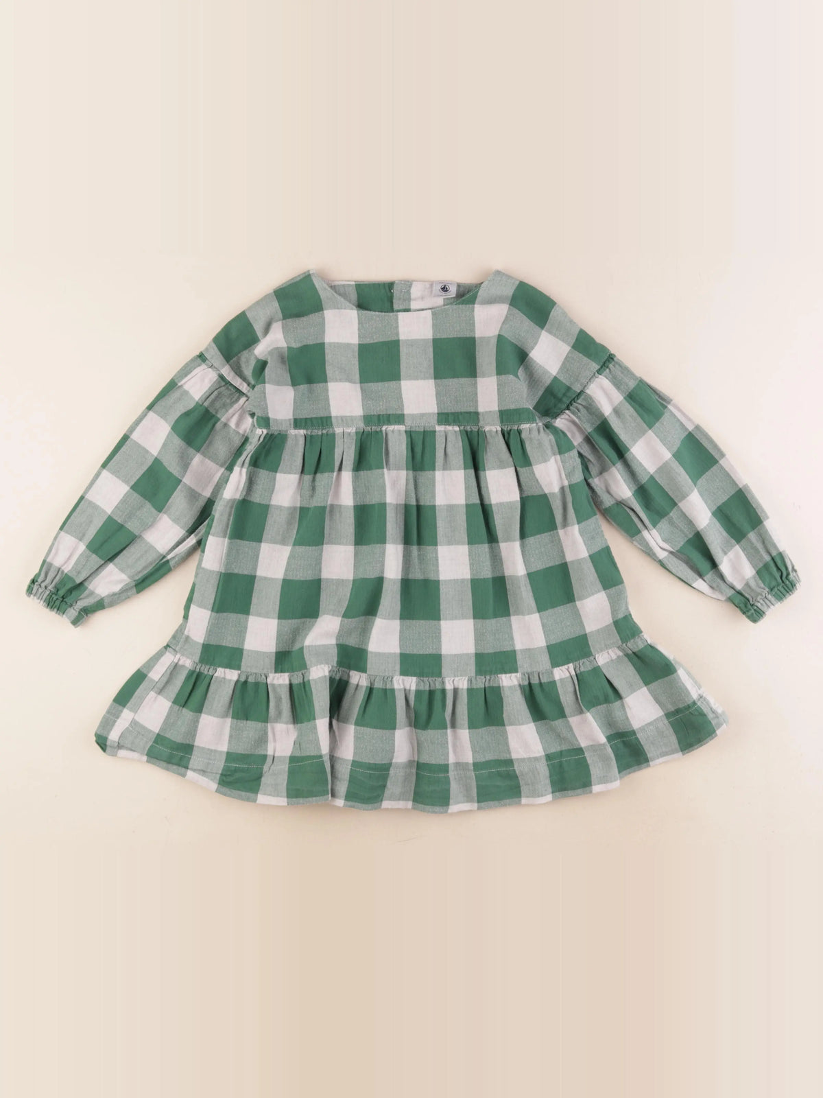 Petit Bateau - robe vert, blanc - 6 ans