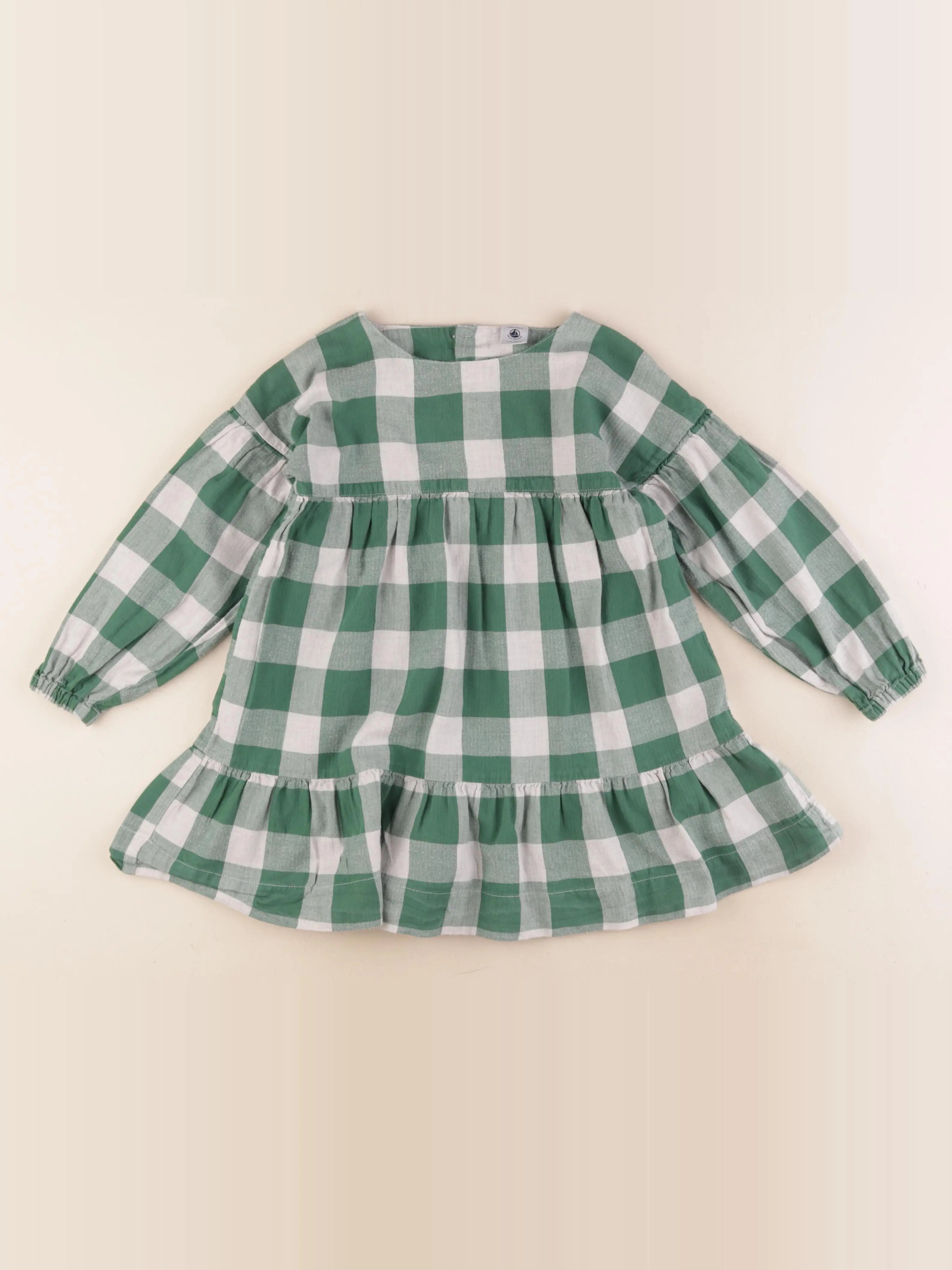 Petit Bateau - robe vert, blanc - 6 ans