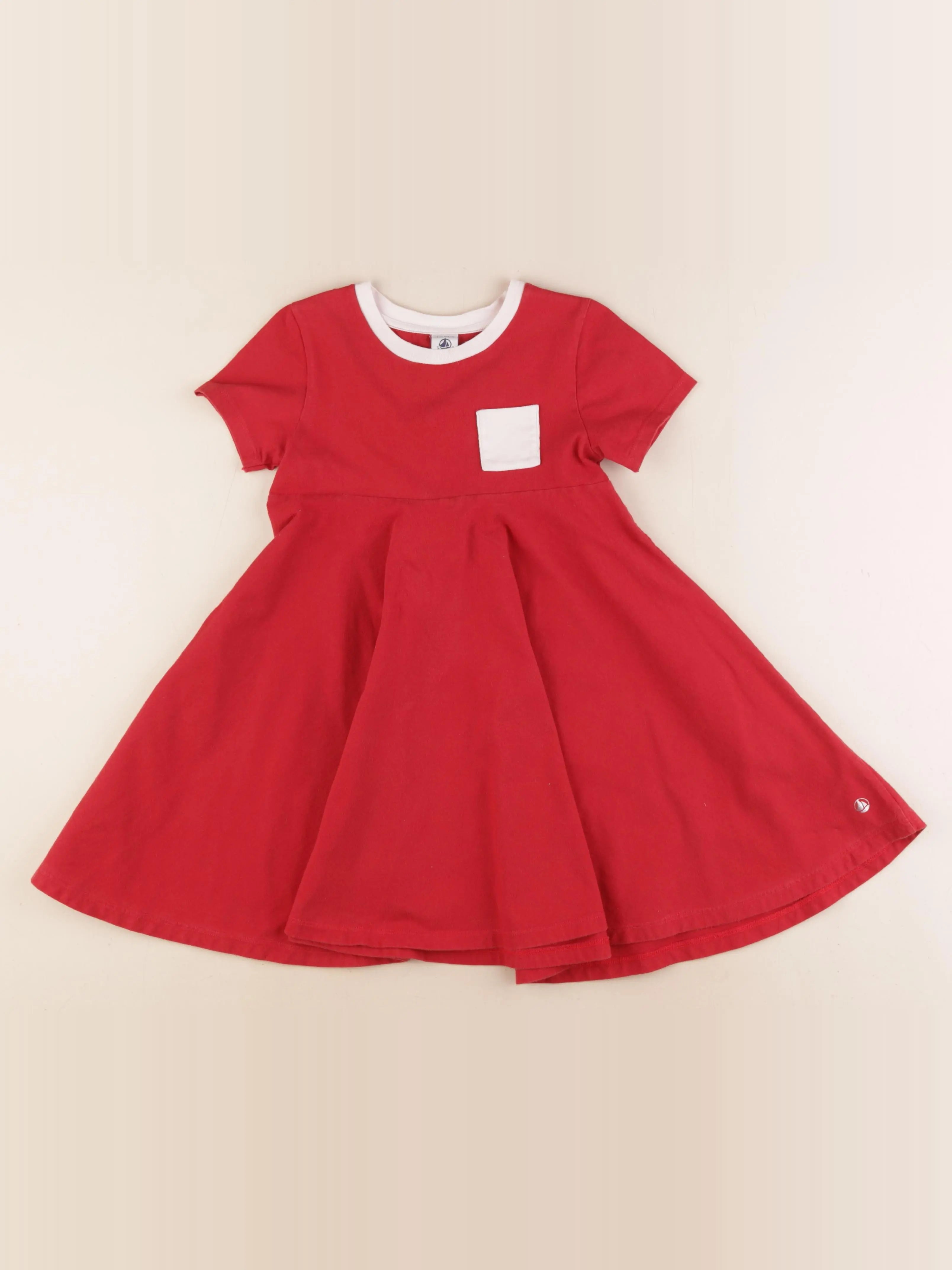 Petit Bateau - robe rouge - 6 ans