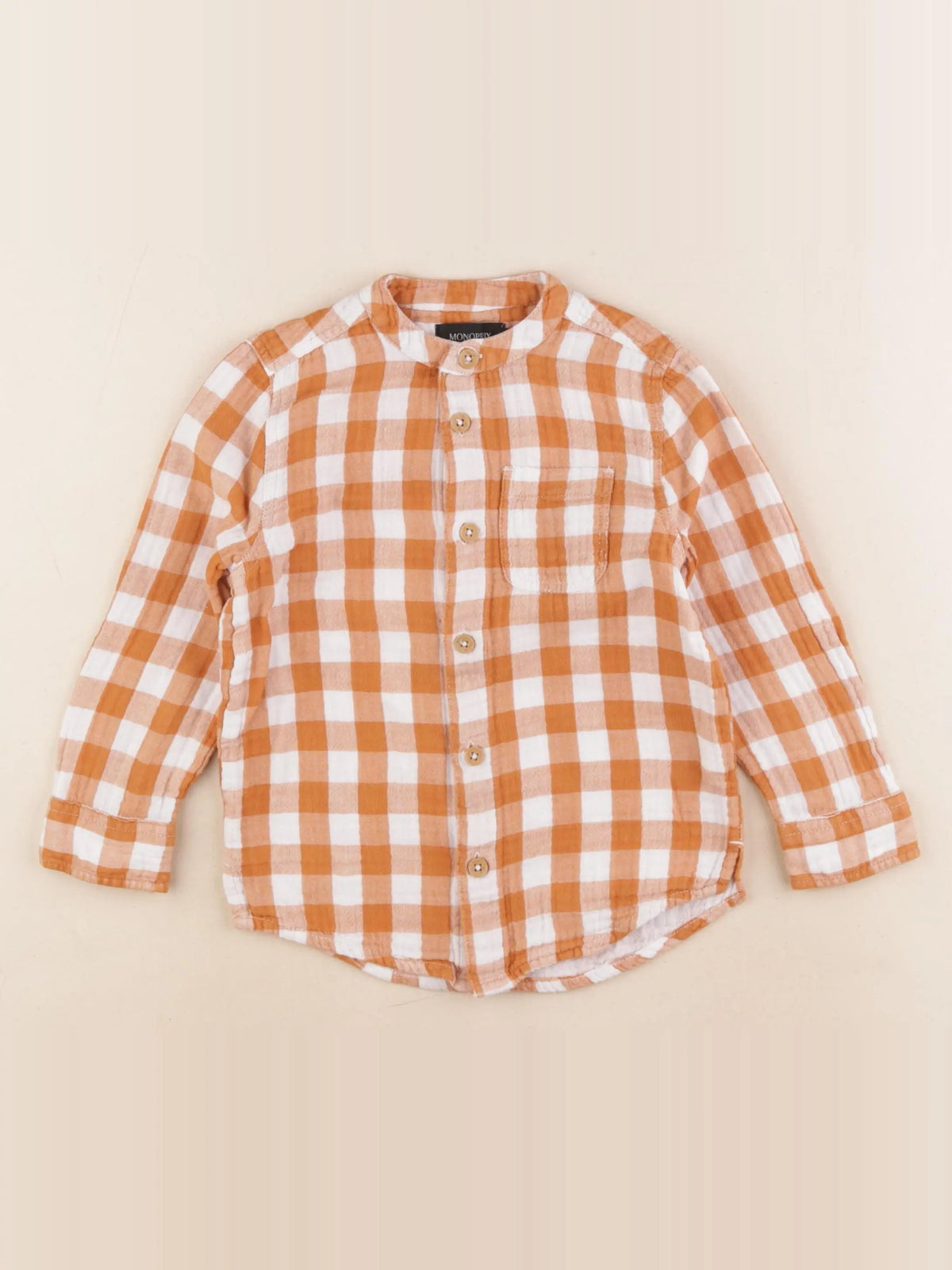 Monoprix - chemise blanc, orange - 3 ans