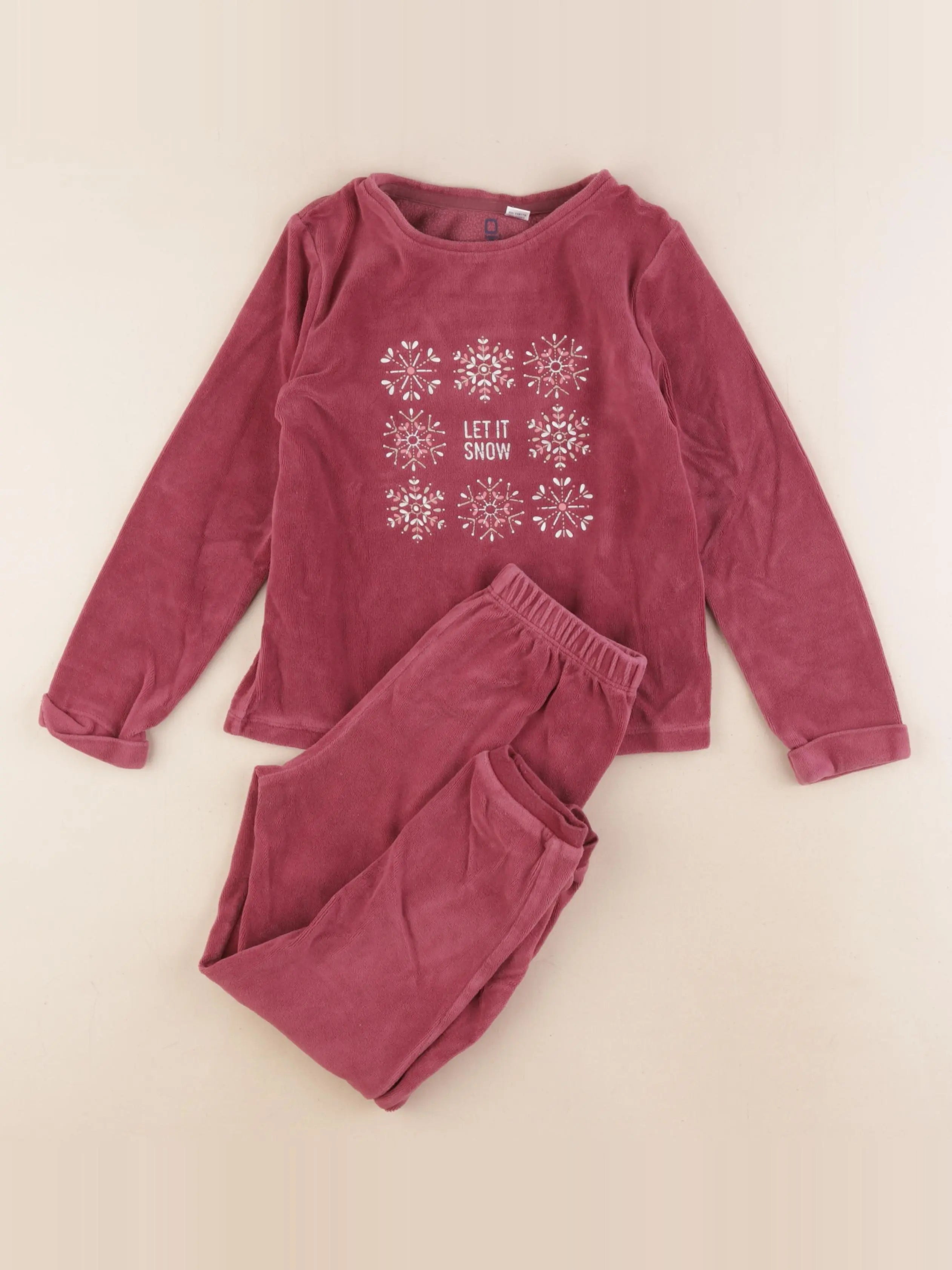 Okaidi - pyjama velours rose - 6 ans