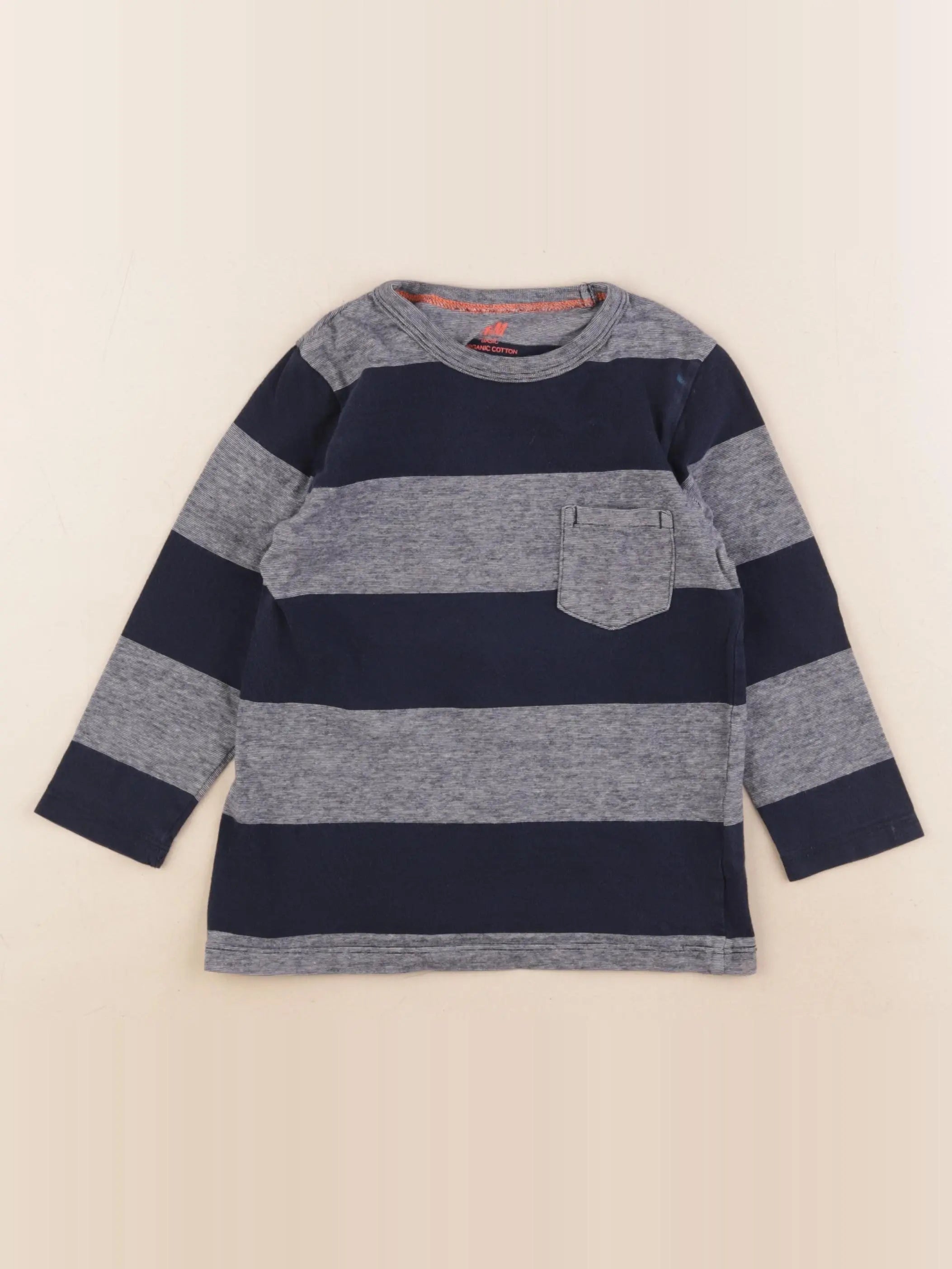 H&M - tee-shirt bleu - 2/4 ans