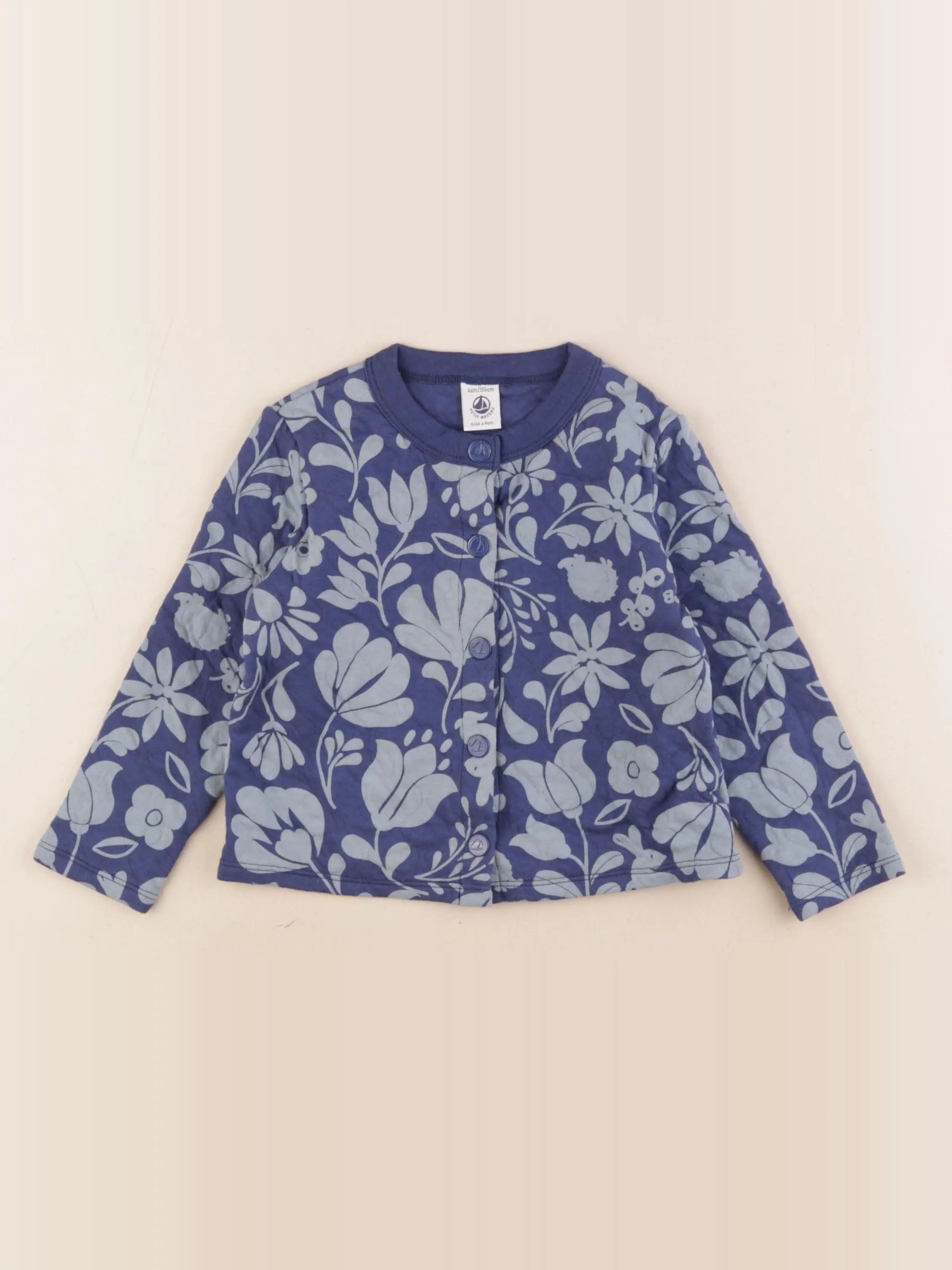 Petit Bateau - sweat bleu - 3 ans