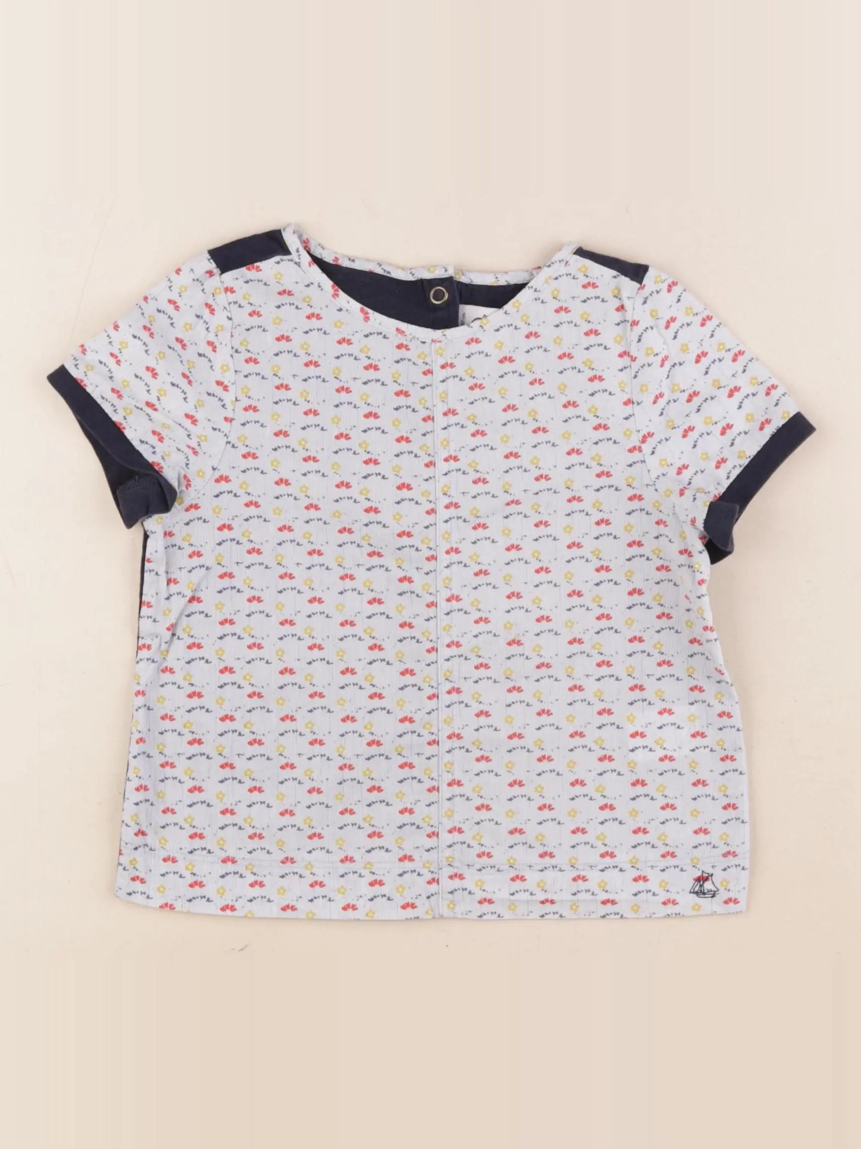 Petit Bateau - tee-shirt bleu - 4 ans