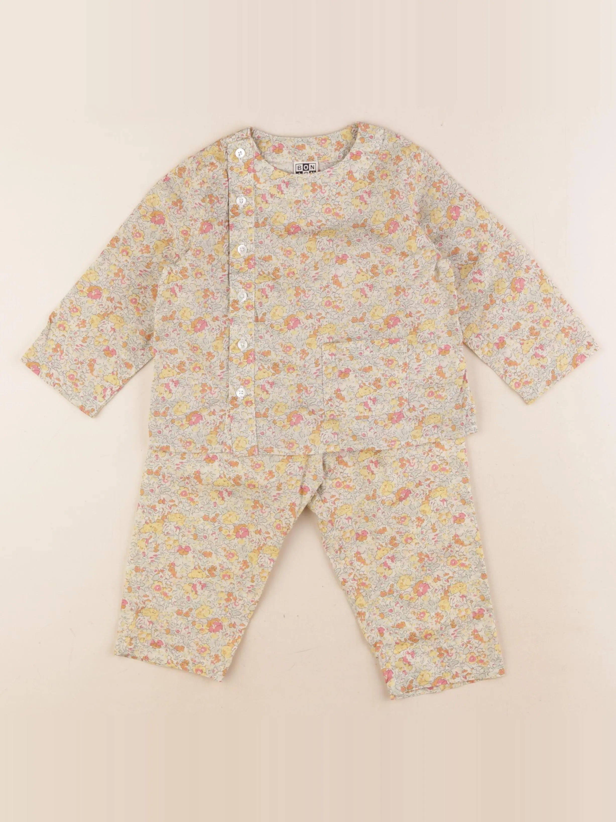 Bonton - pyjama coton jaune - 2 ans
