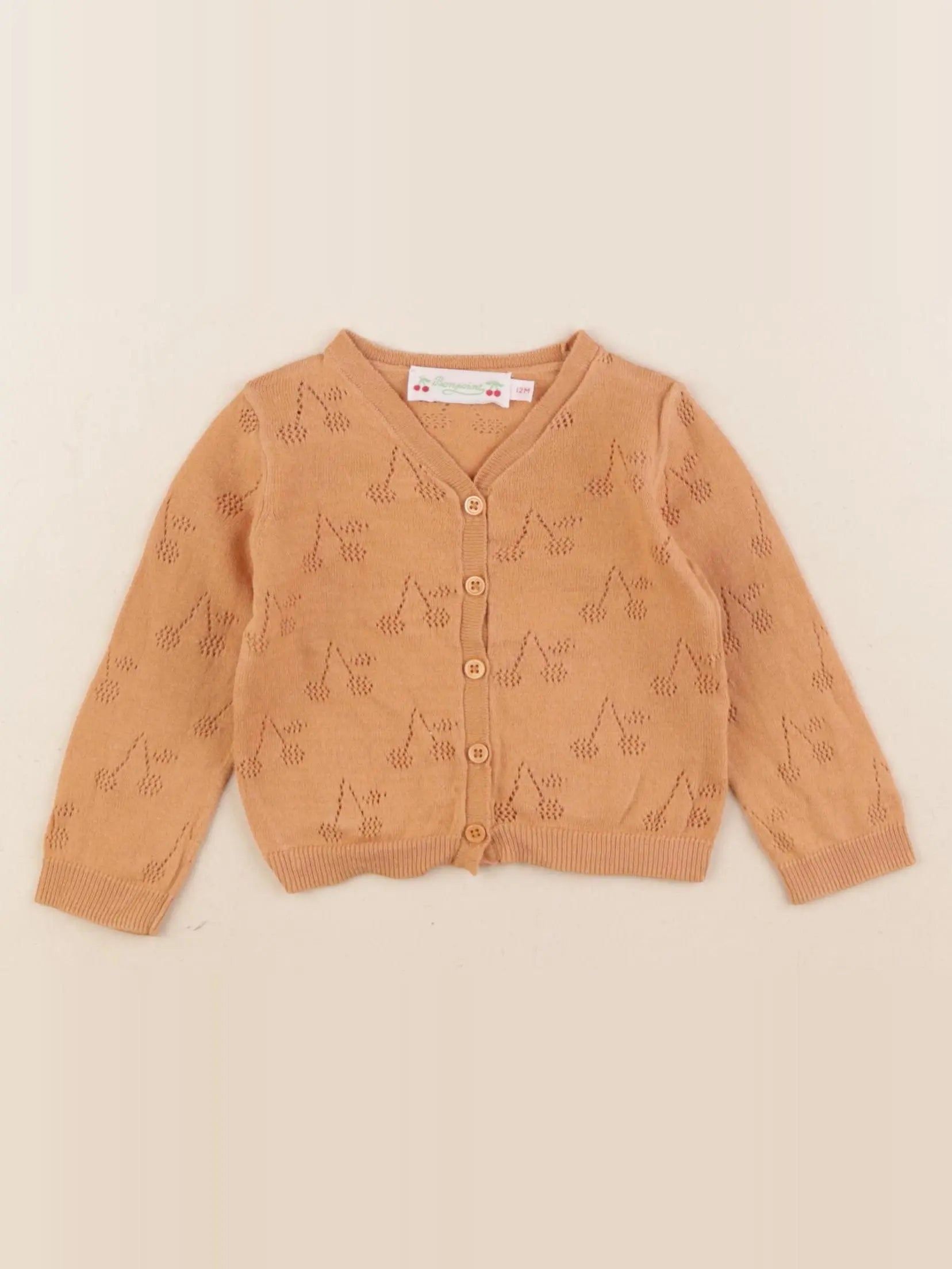 Bonpoint - gilet marron - 12 mois