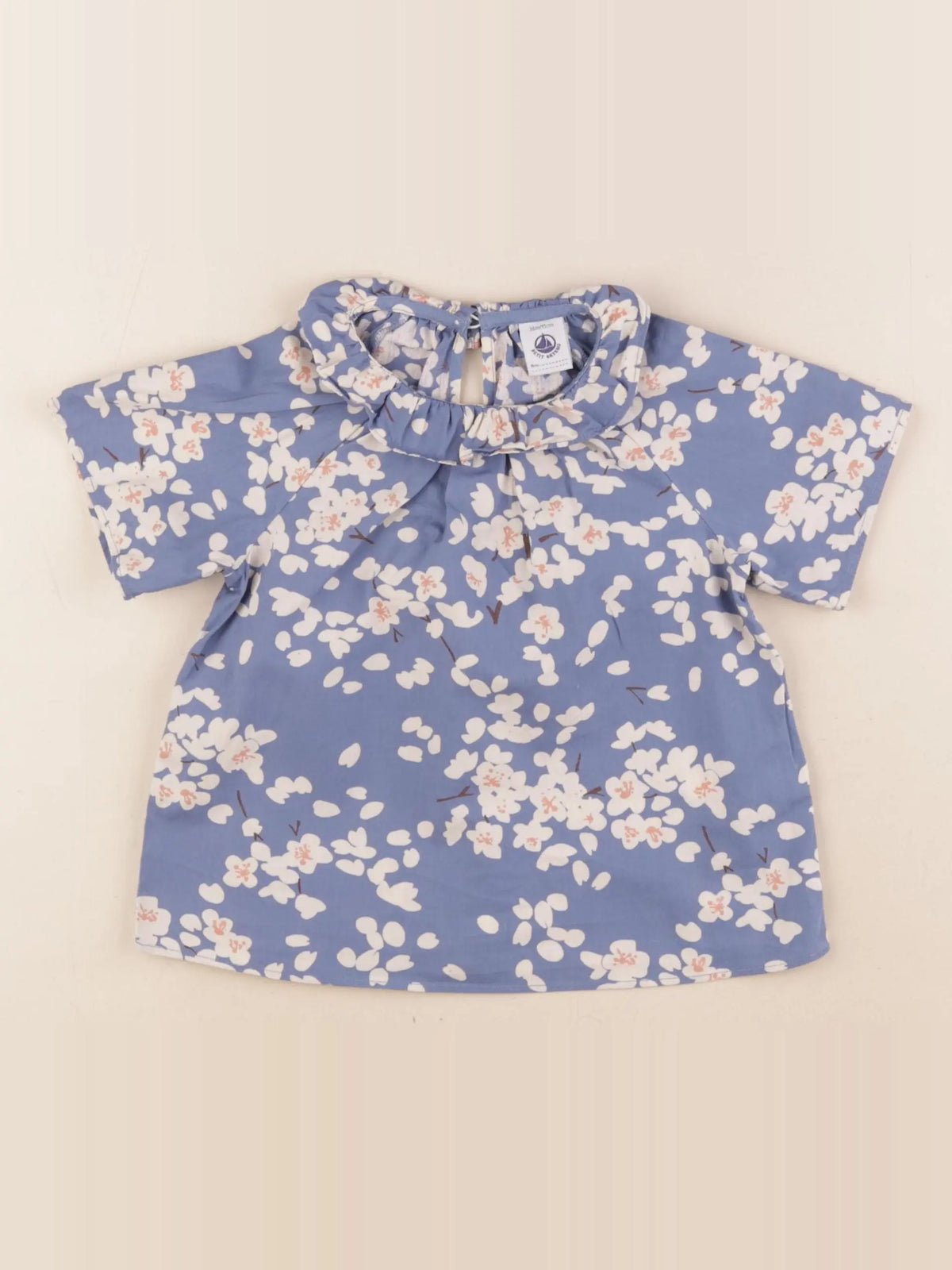 Petit Bateau - blouse bleu - 36 mois