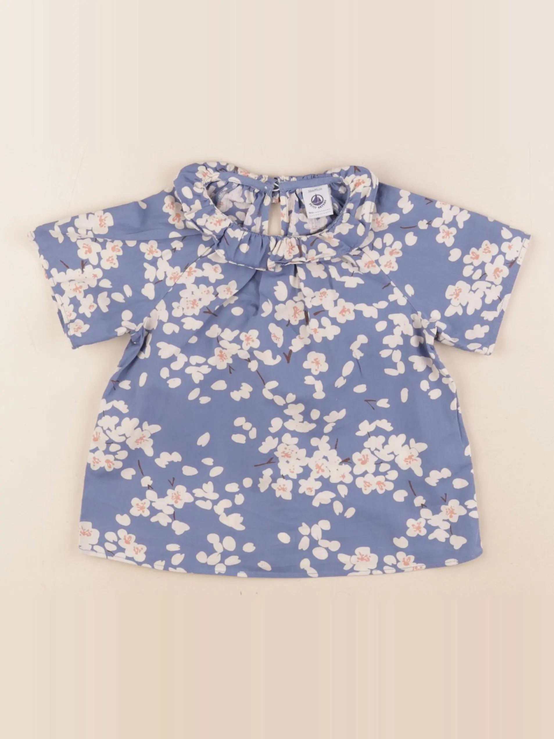 Petit Bateau - blouse bleu - 36 mois