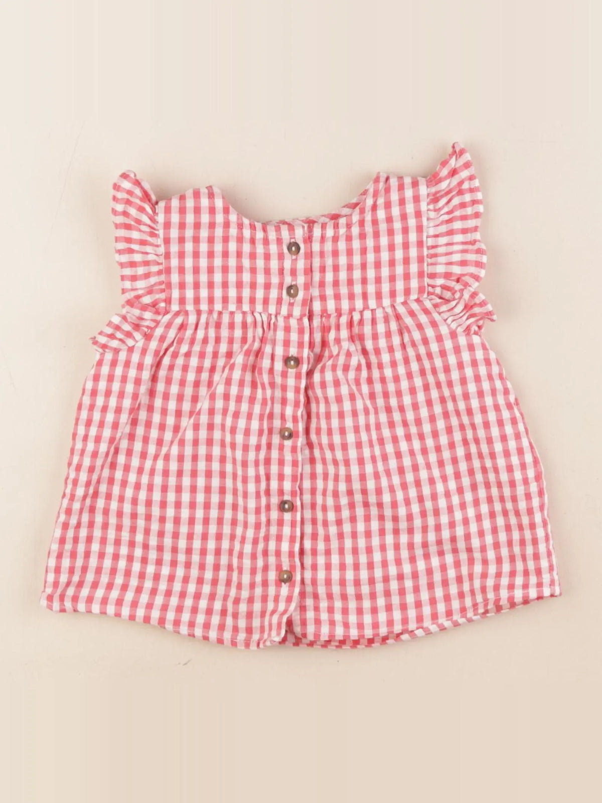 Vertbaudet - blouse rouge - 12 mois
