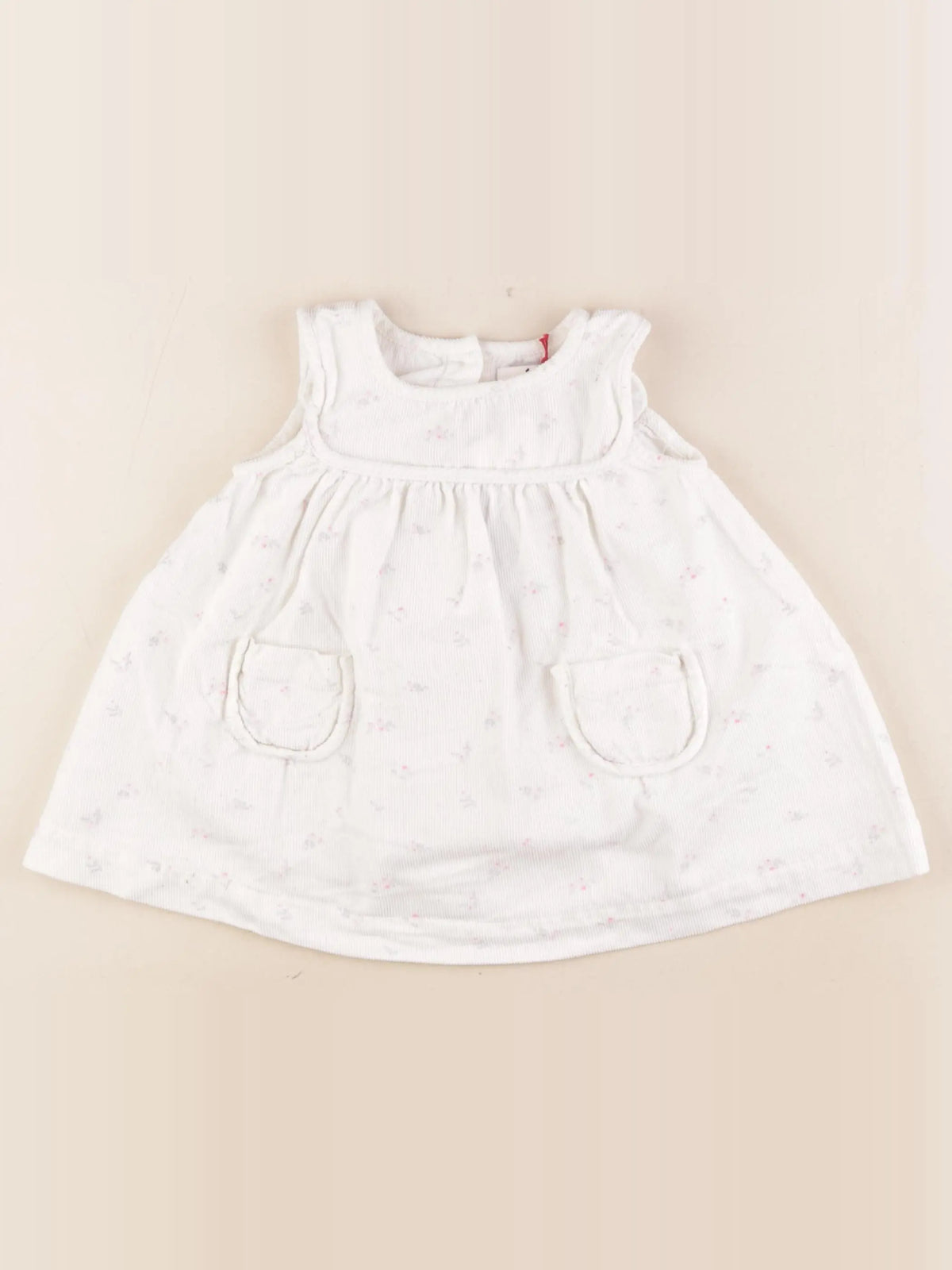 Cyrillus - robe blanc, rose - 12 mois