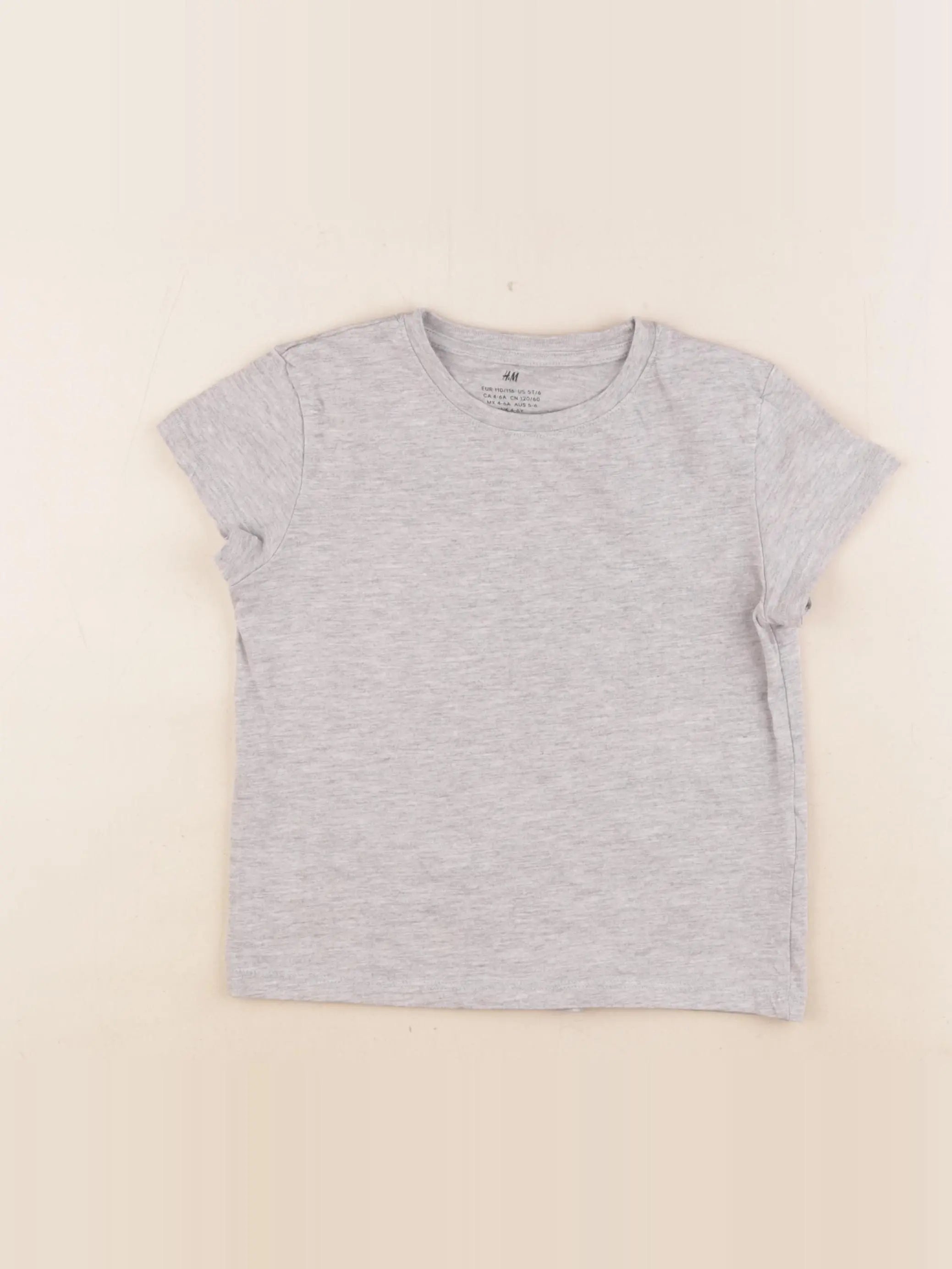 H&M - tee-shirt gris - 4/6 ans