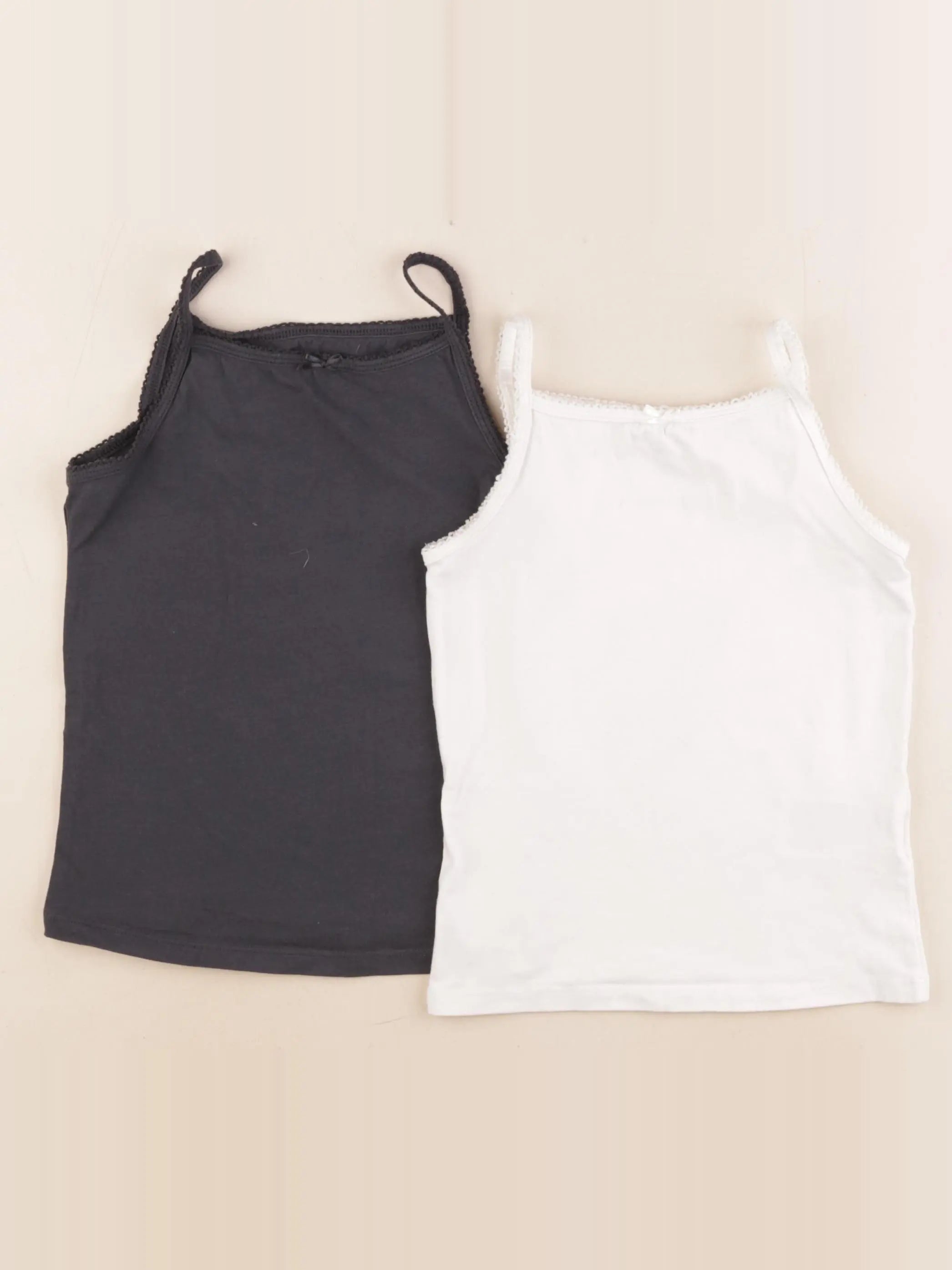 H&M - lot de 2 maillots de corps blanc, noir - 4/6 ans