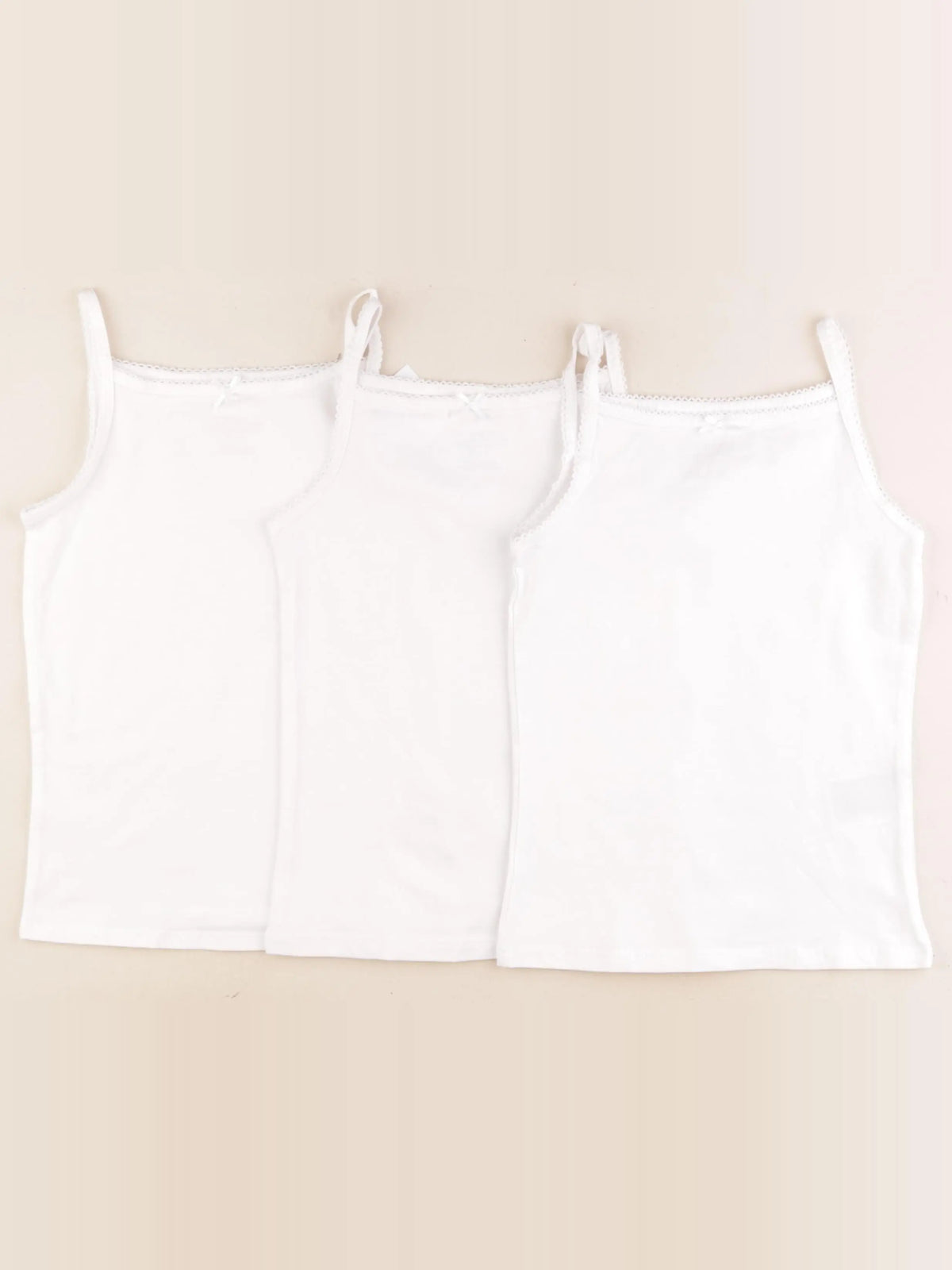 H&M - lot de 3 maillots de corps blanc - 4/6 ans