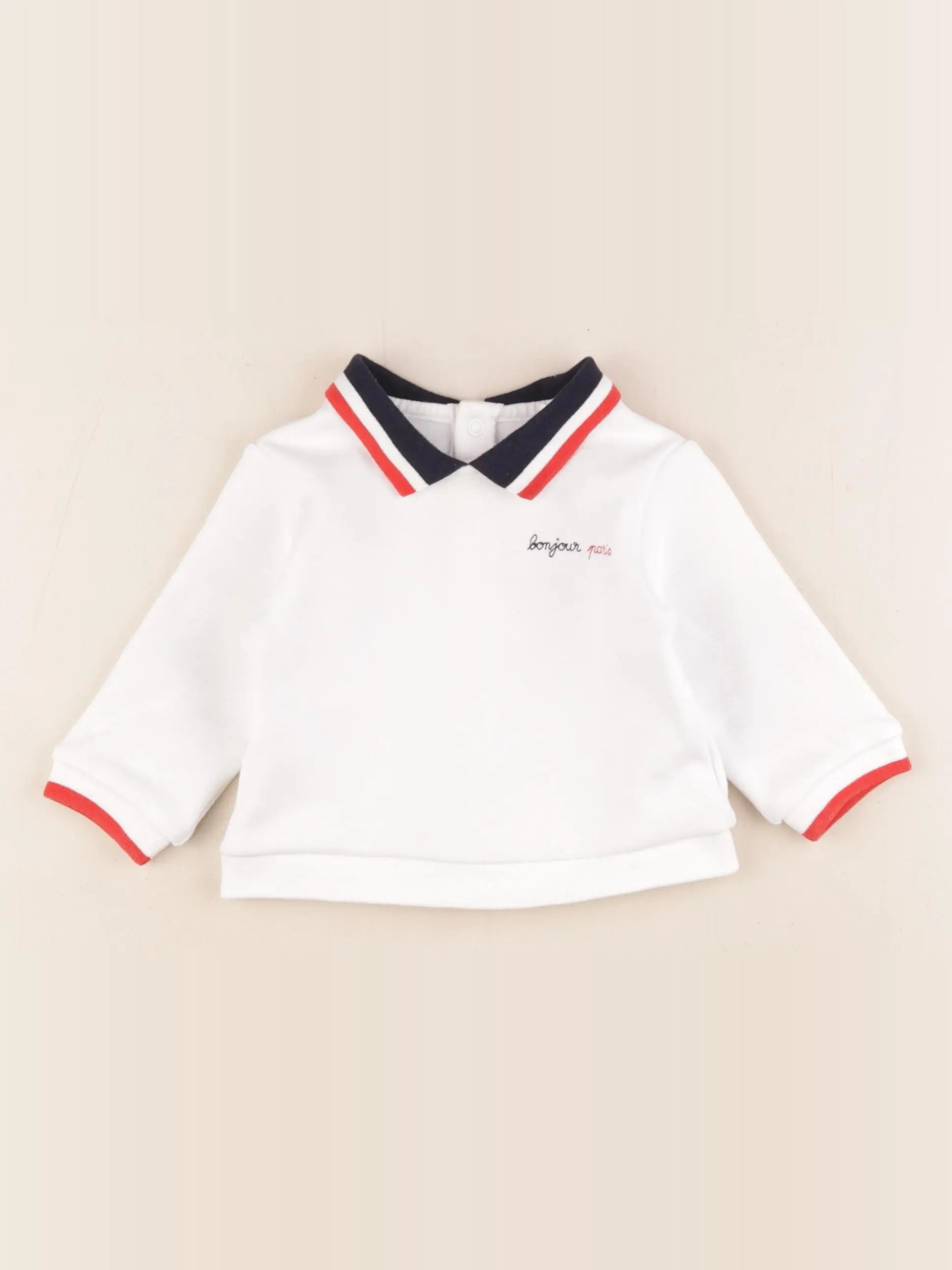 Jacadi - sweat blanc - 6 mois