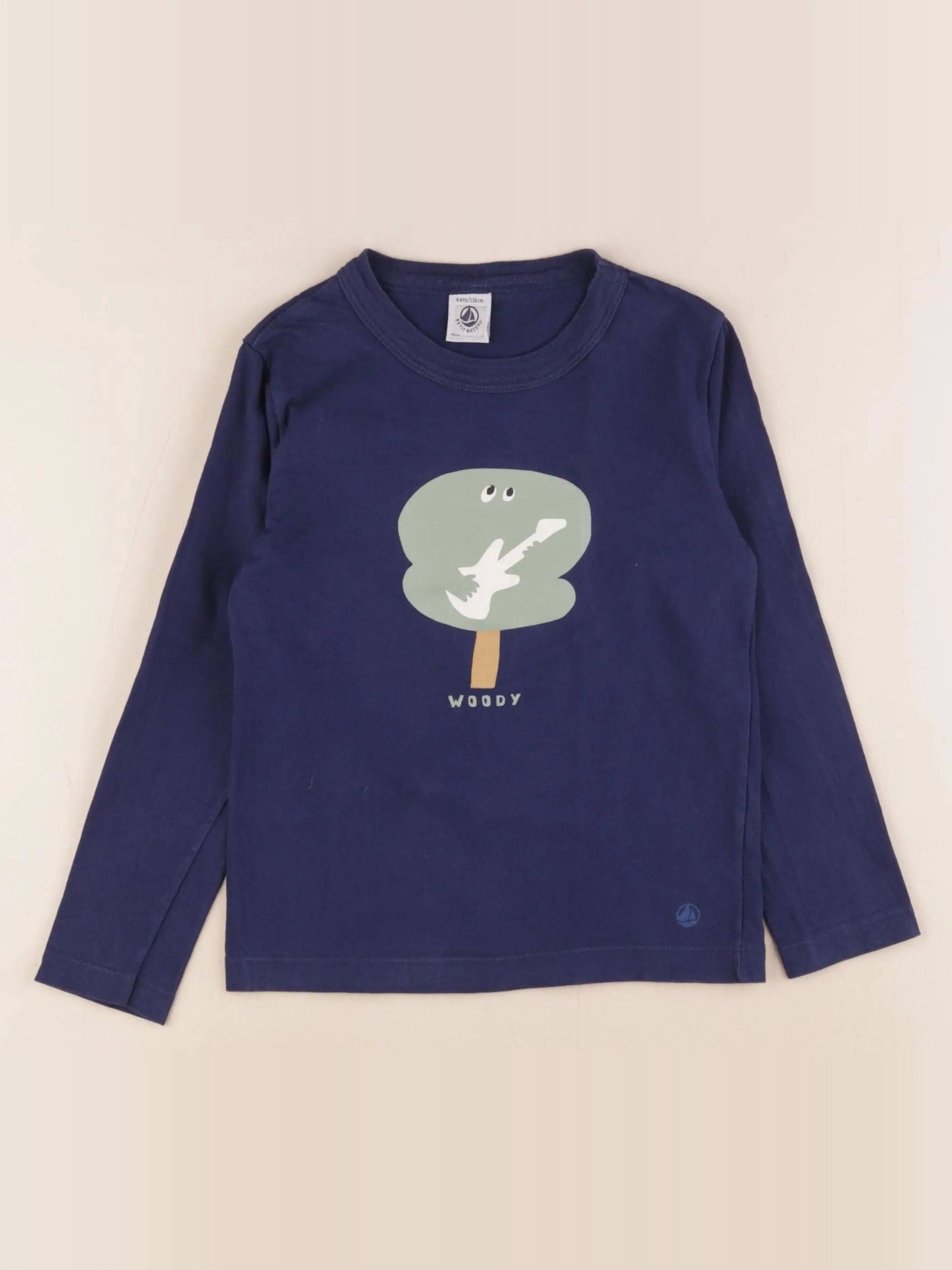 Petit Bateau - tee-shirt bleu - 6 ans