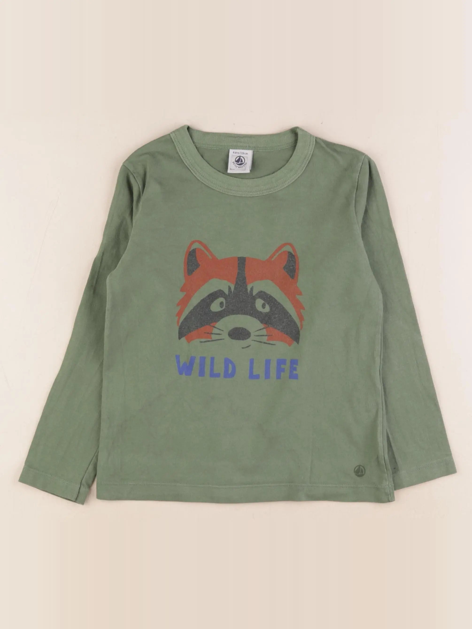 Petit Bateau - tee-shirt vert - 6 ans