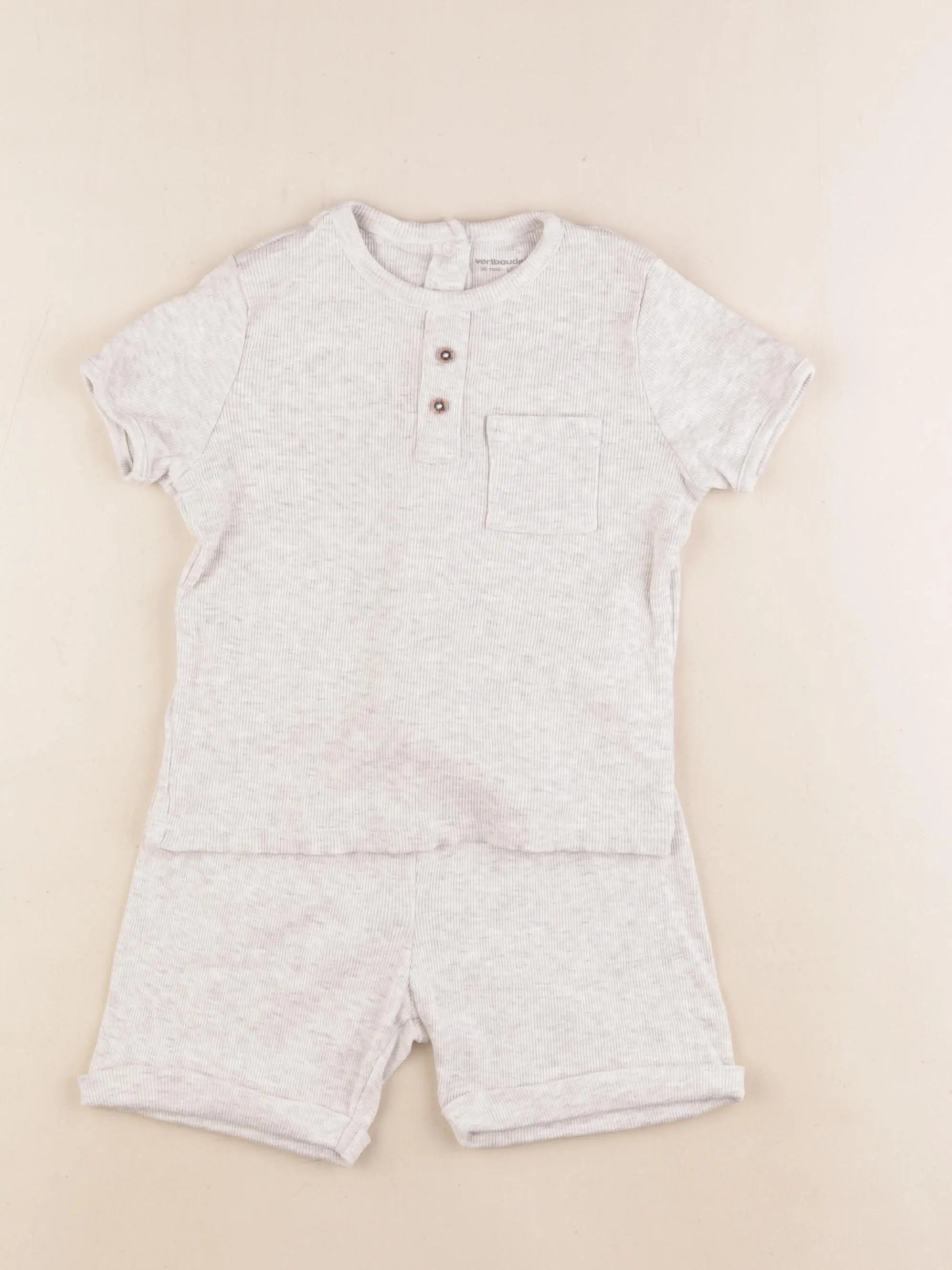 Vertbaudet - pyjama coton gris - 36 mois