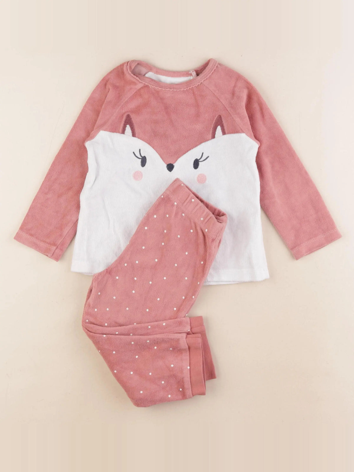 Vertbaudet - pyjama velours rose - 3 ans