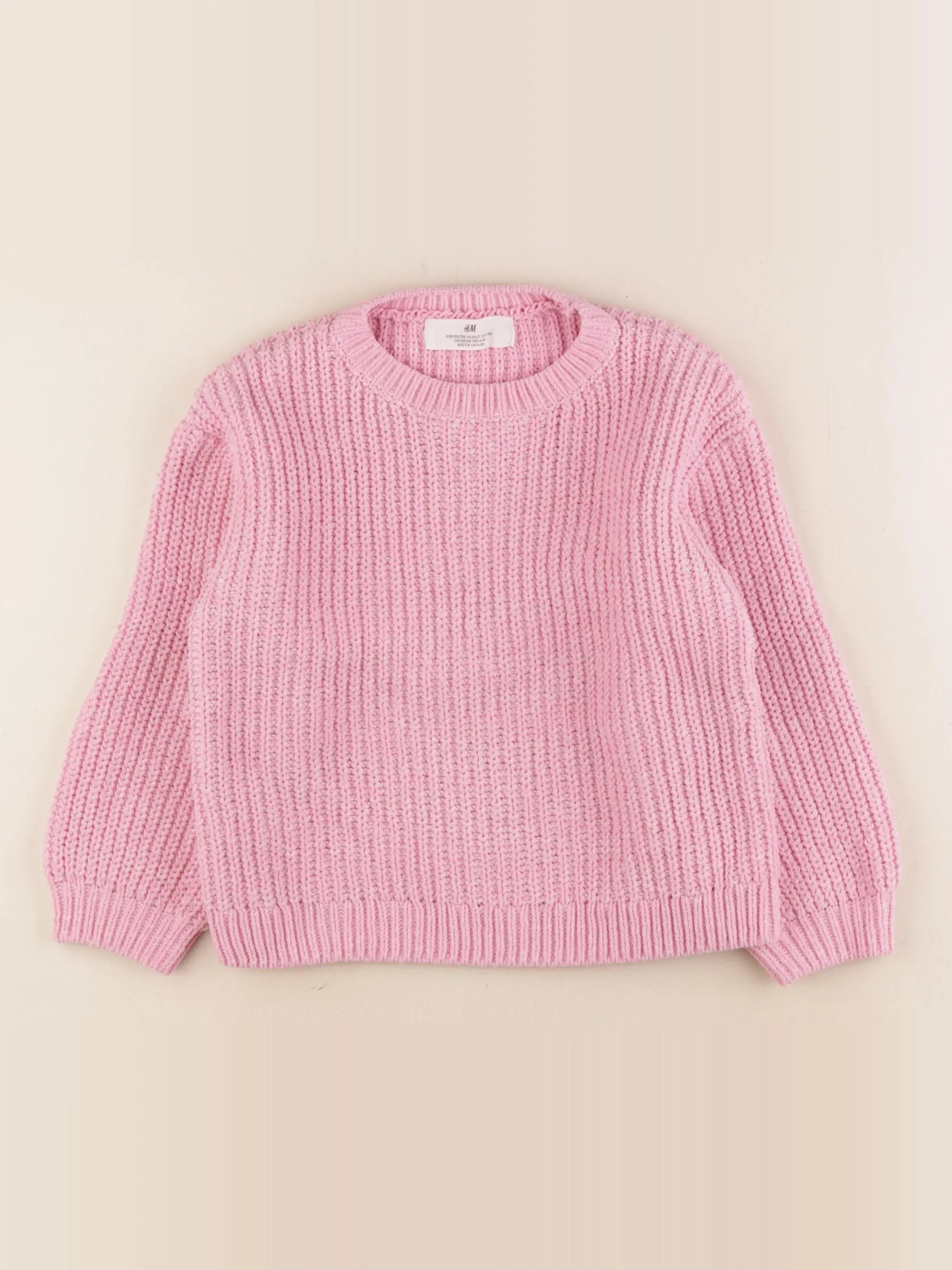 H&M - pull rose - 6/8 ans