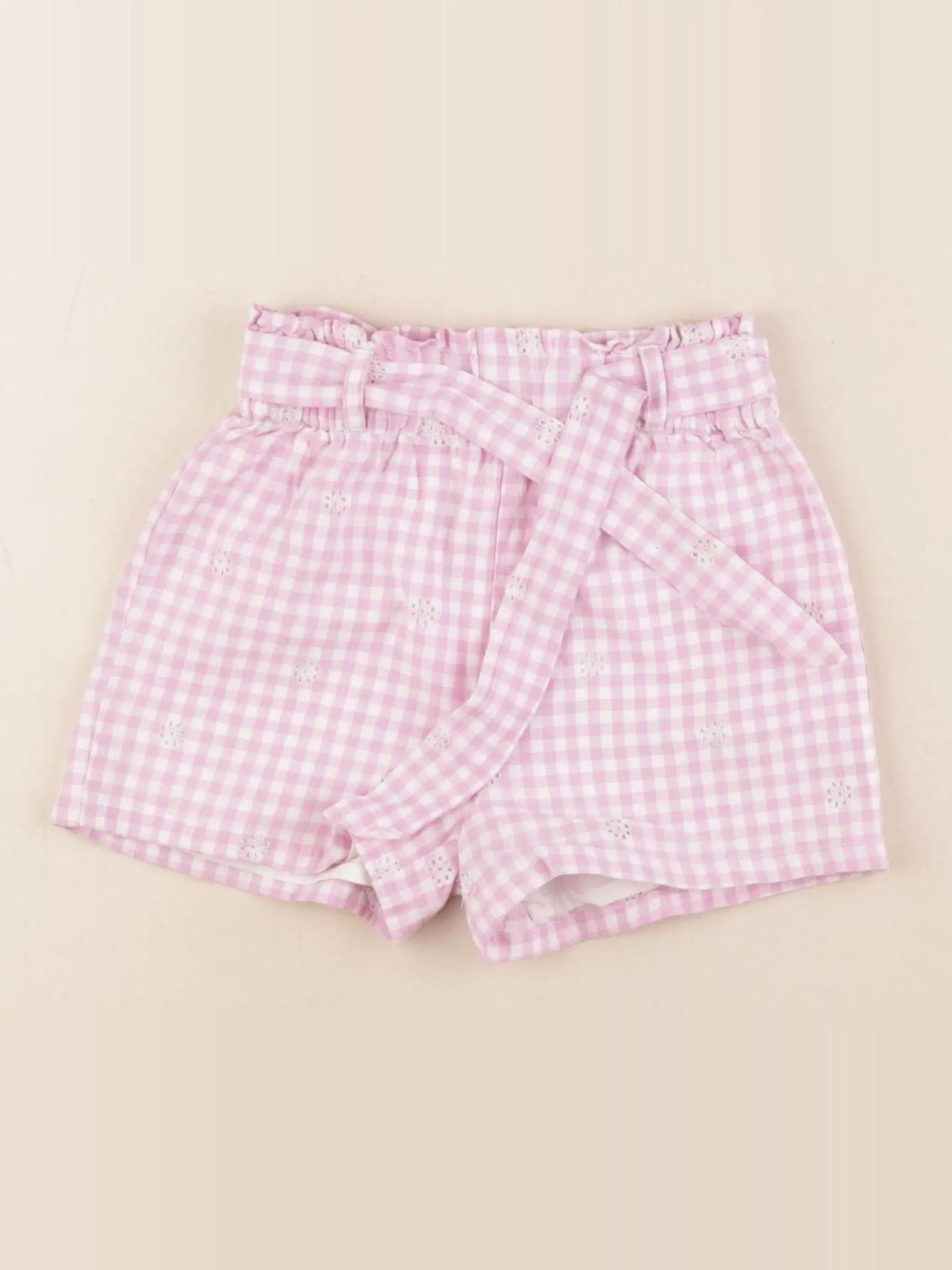 Eden & Victor - short blanc, rose - 3 ans