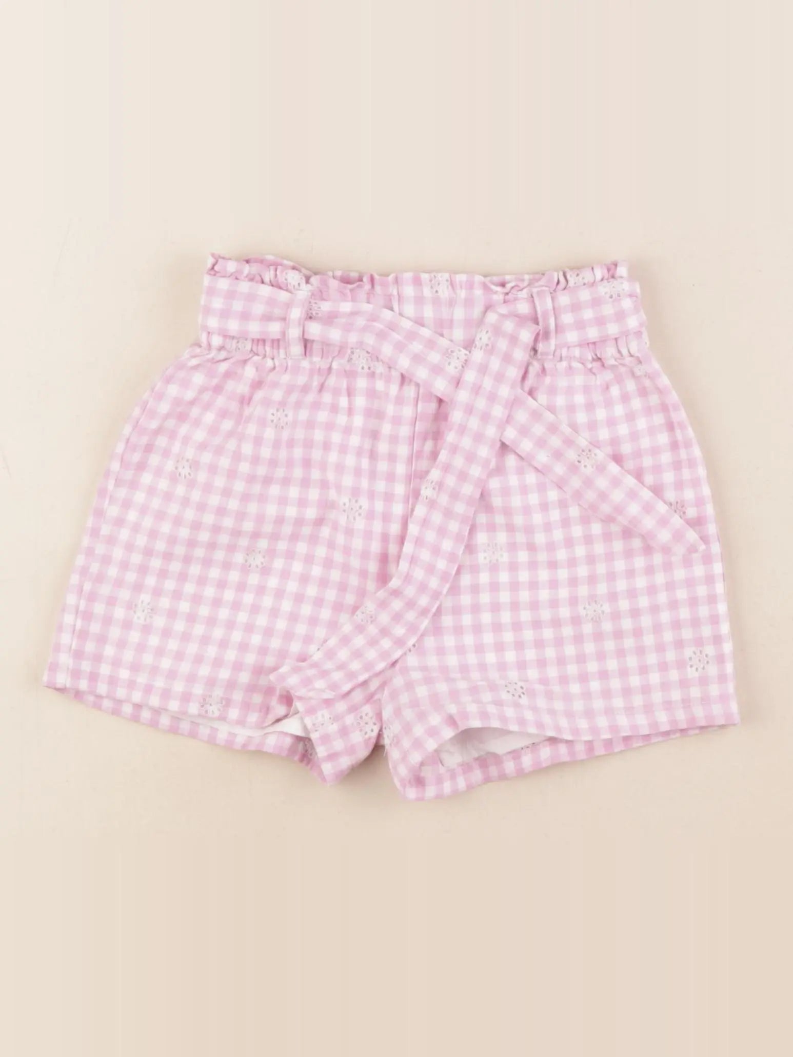 Eden & Victor - short blanc, rose - 3 ans