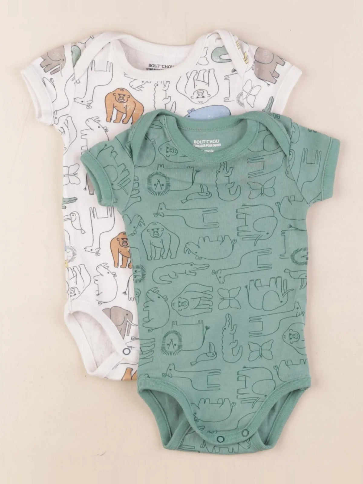 Boutchou - lot de 2 bodies en coton multicolore - 6 mois