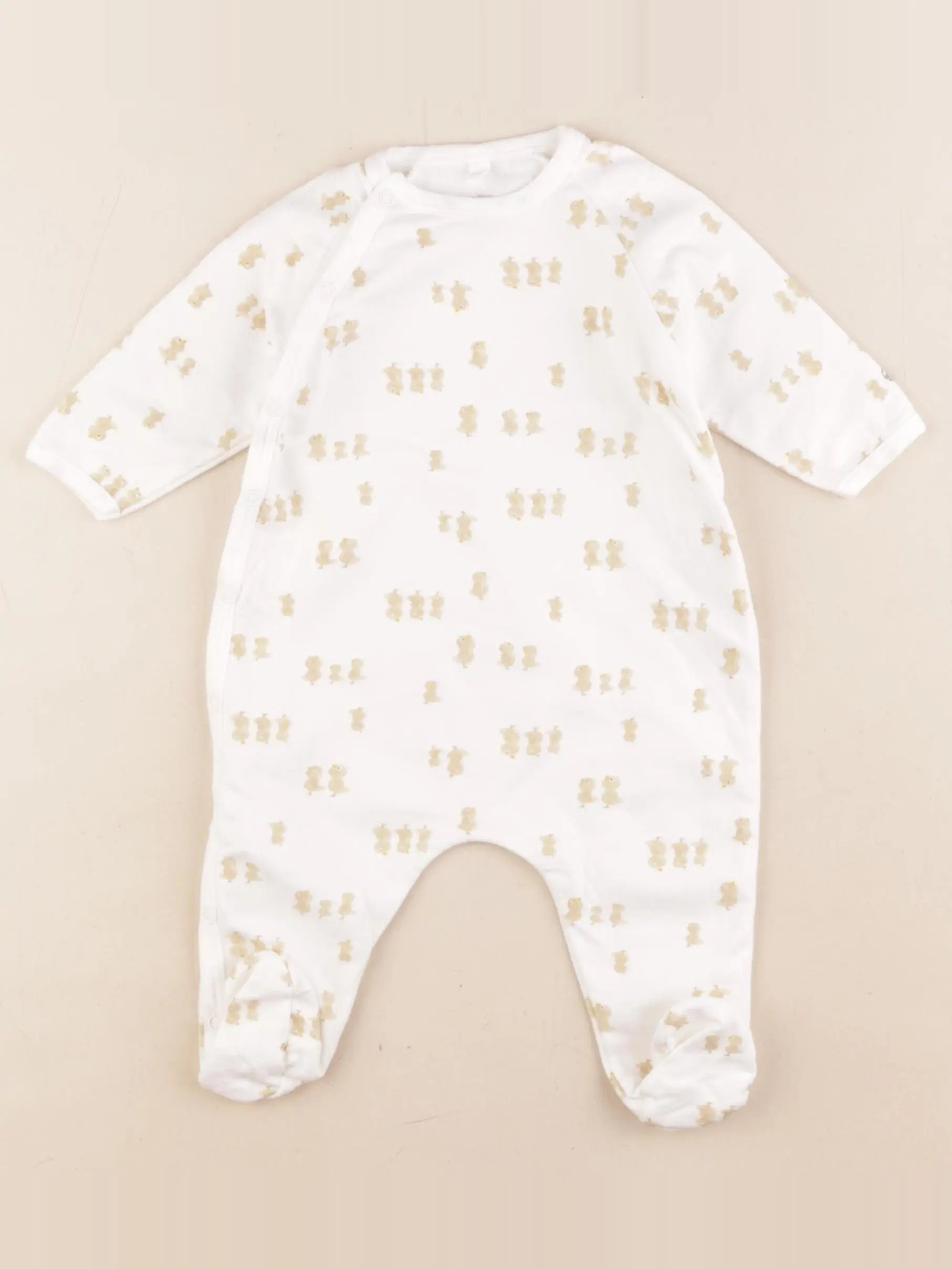 Petit Bateau - pyjama coton blanc - 3 mois