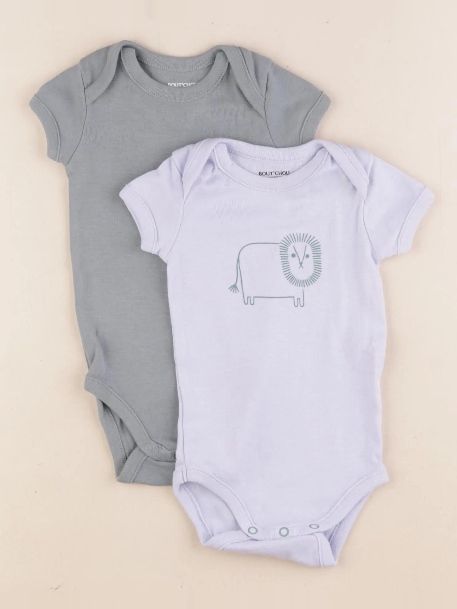 Boutchou - lot de 2 bodies en coton multicolore - 6 mois