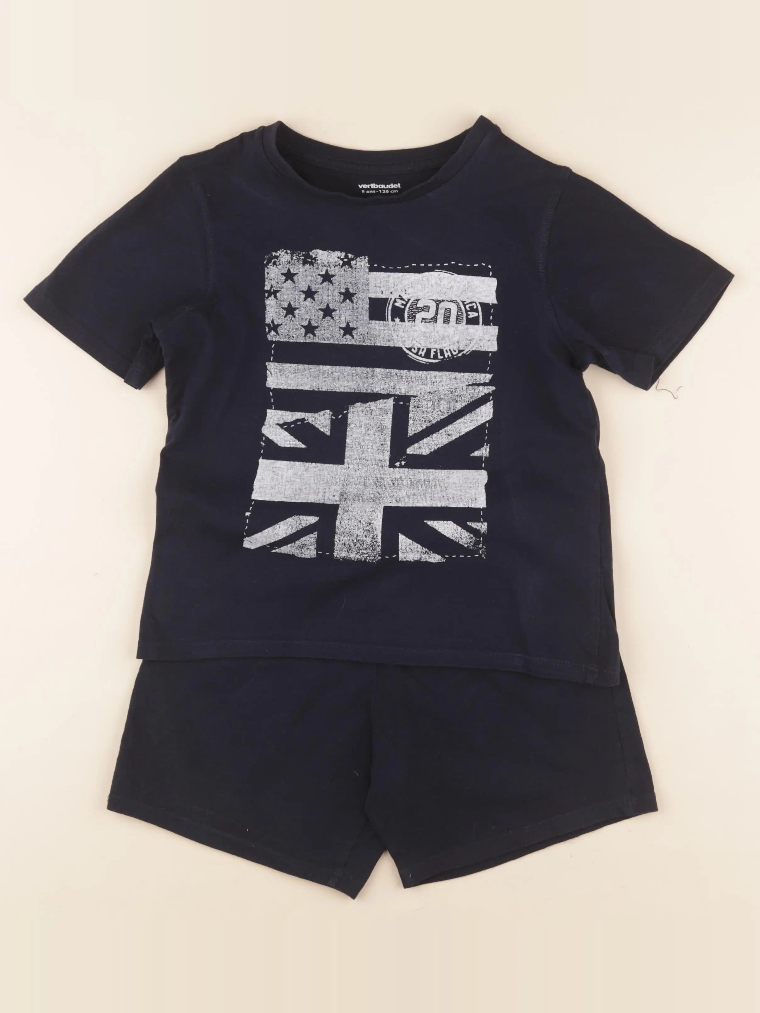 Vertbaudet - pyjama coton bleu - 8 ans